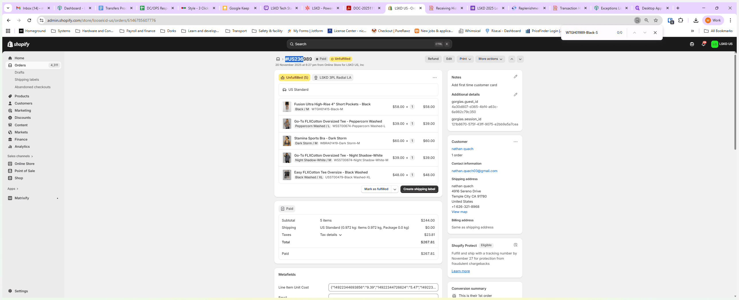 Step #7: Click on "# US236989 ■ Paid"
