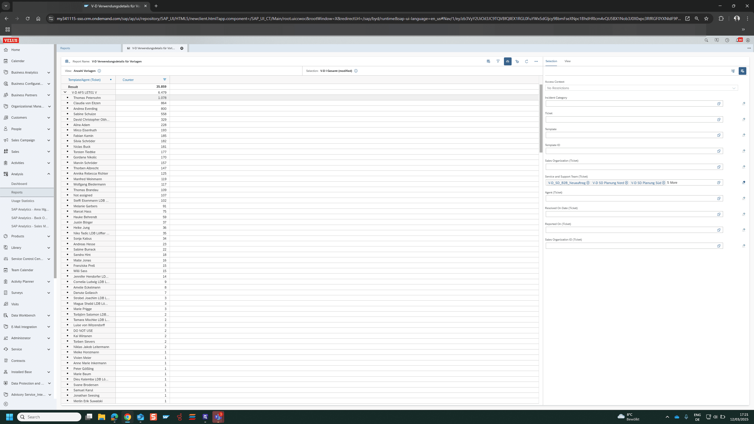 Step #16: See who used this specific report how often
