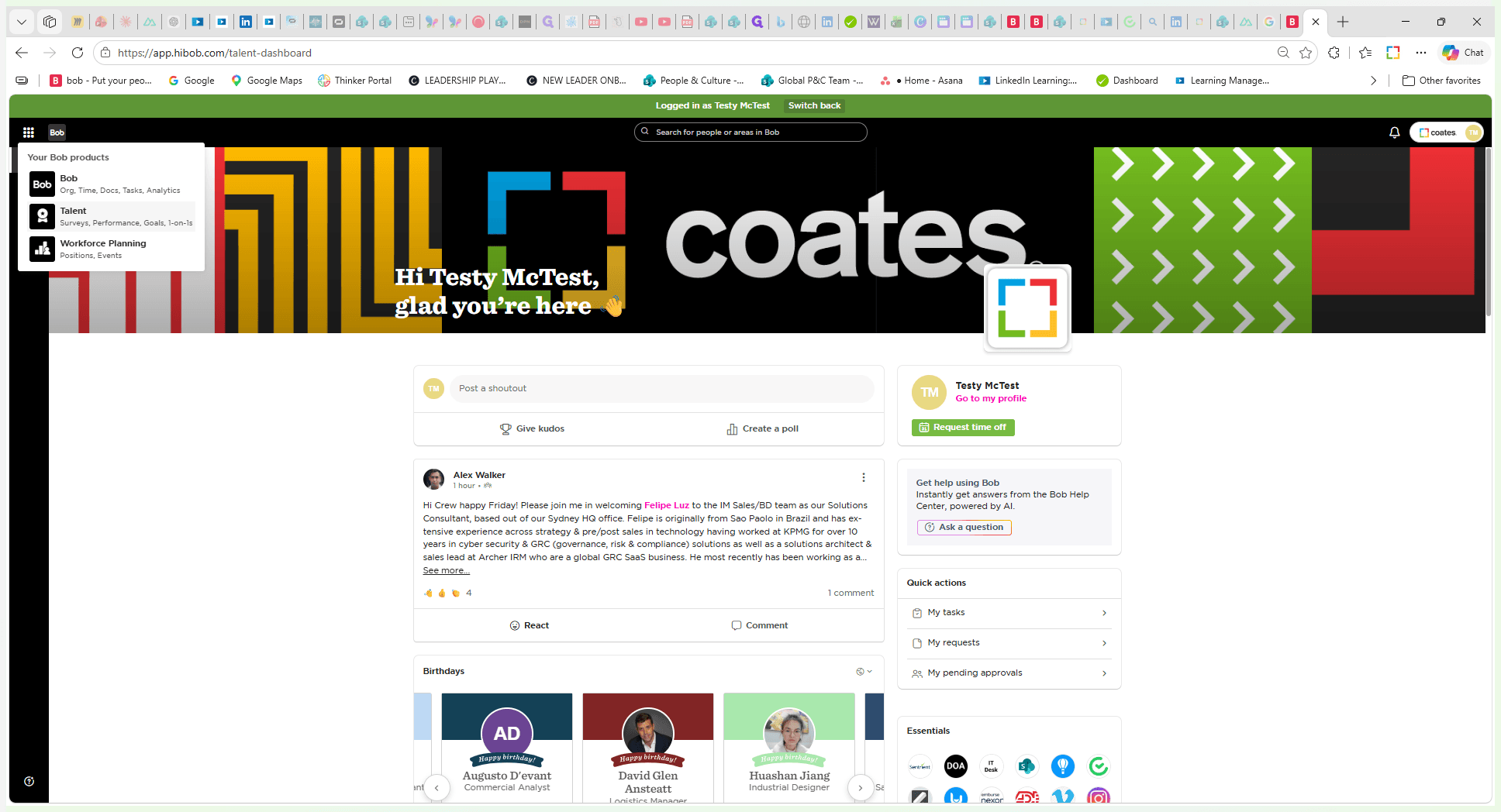 Step #1: Click Talent in the top navigation menu.