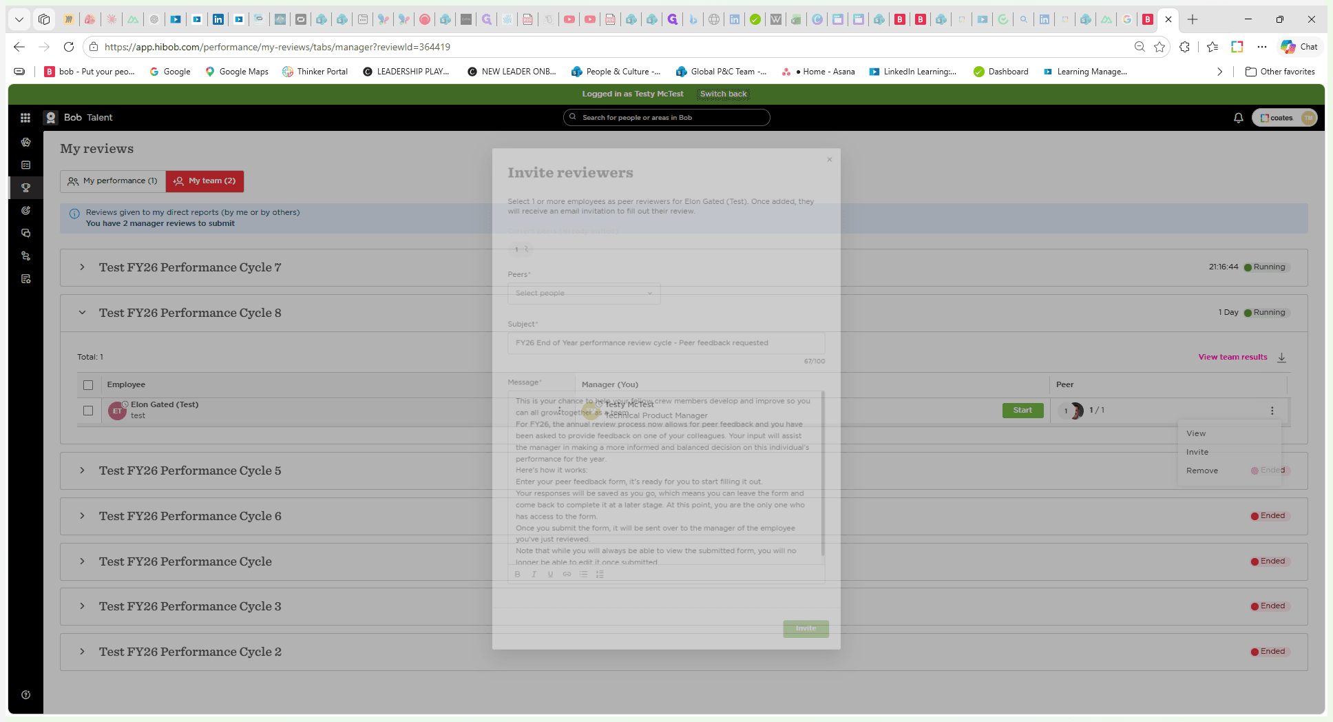 Step #5: Select Invite from the dropdown menu.