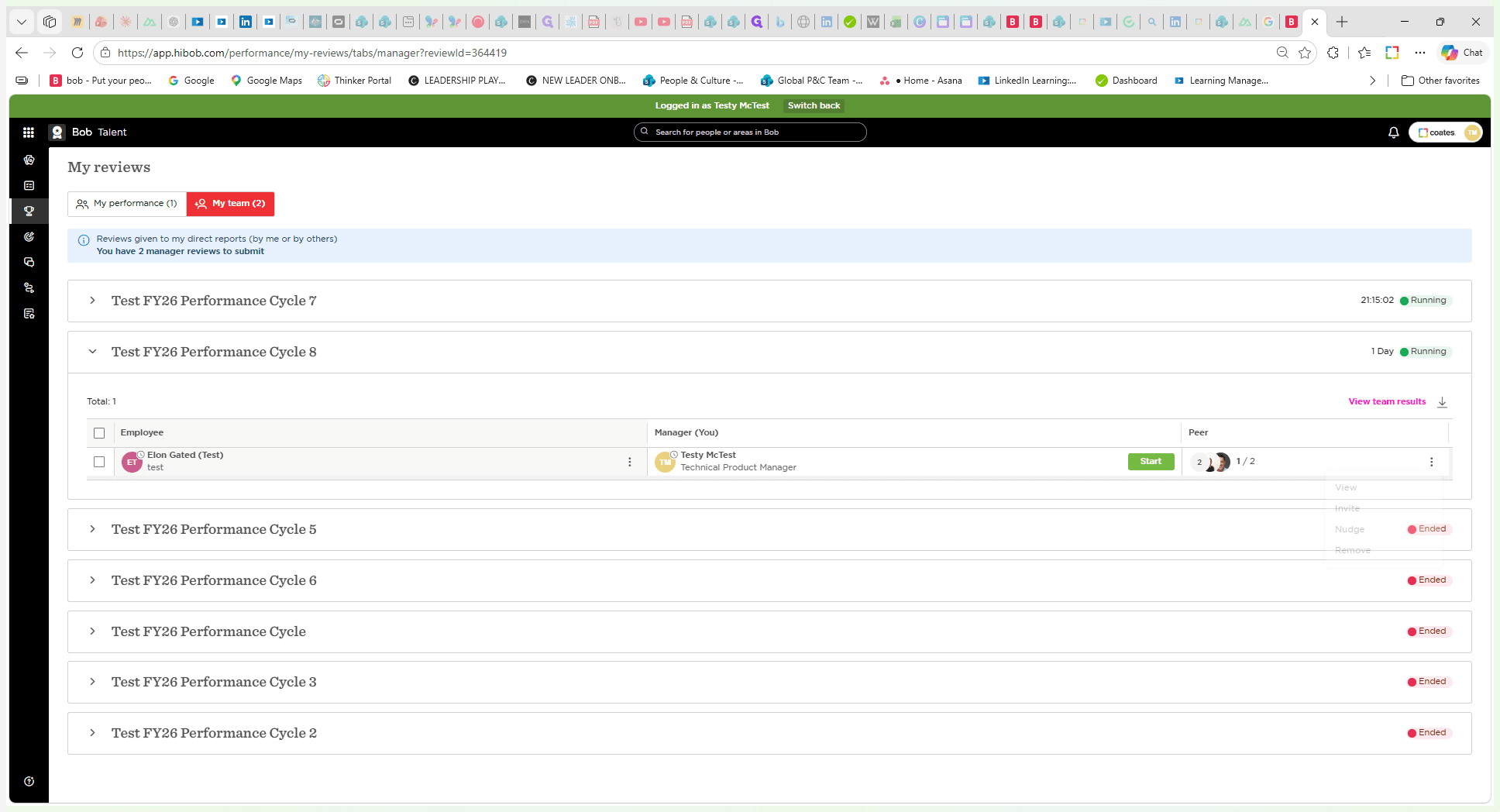 Step #10: Click the three-dot menu next to the Peer column to access management options.