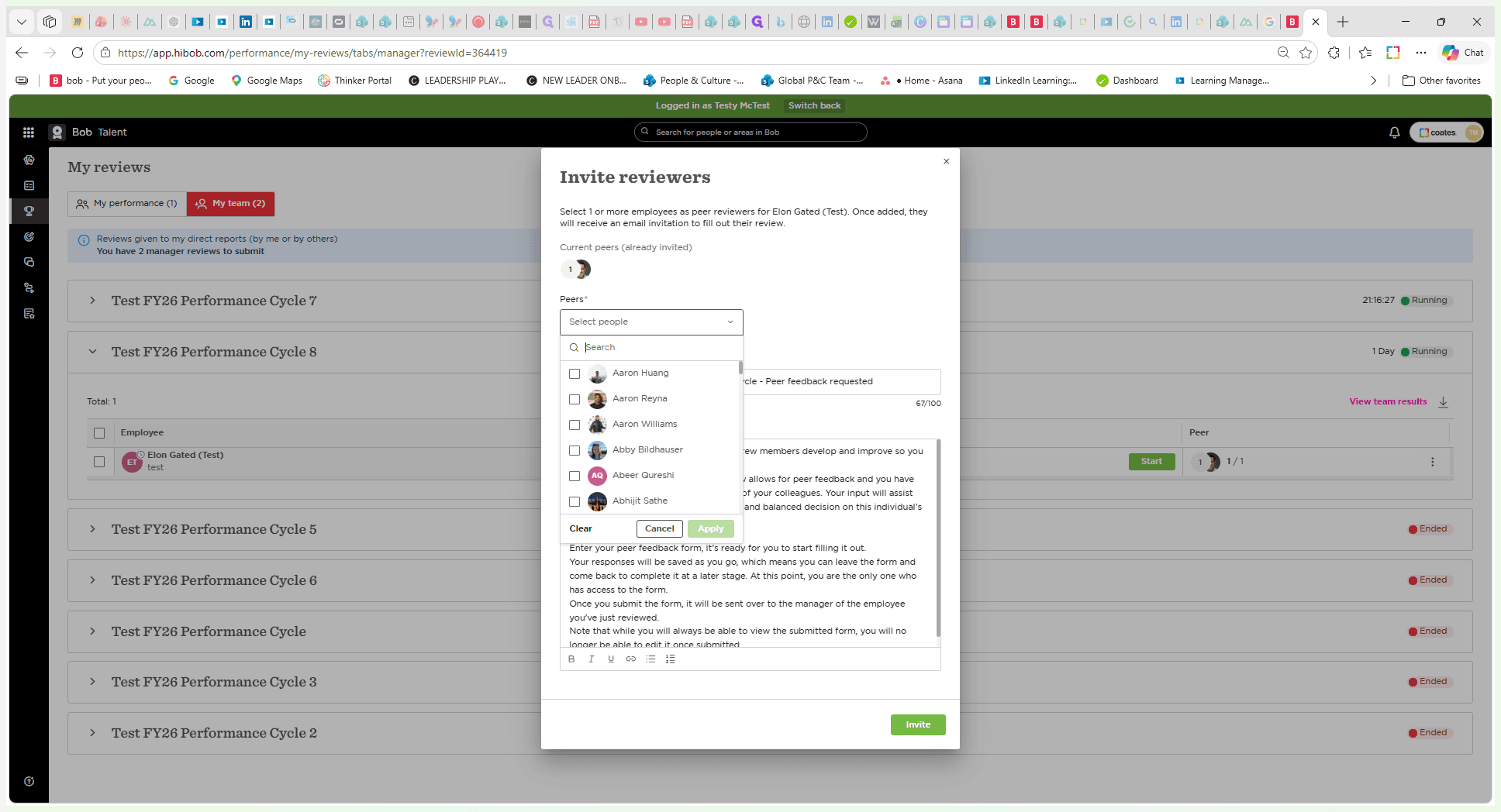 Step #6: Click the Select people dropdown to search for colleagues.
