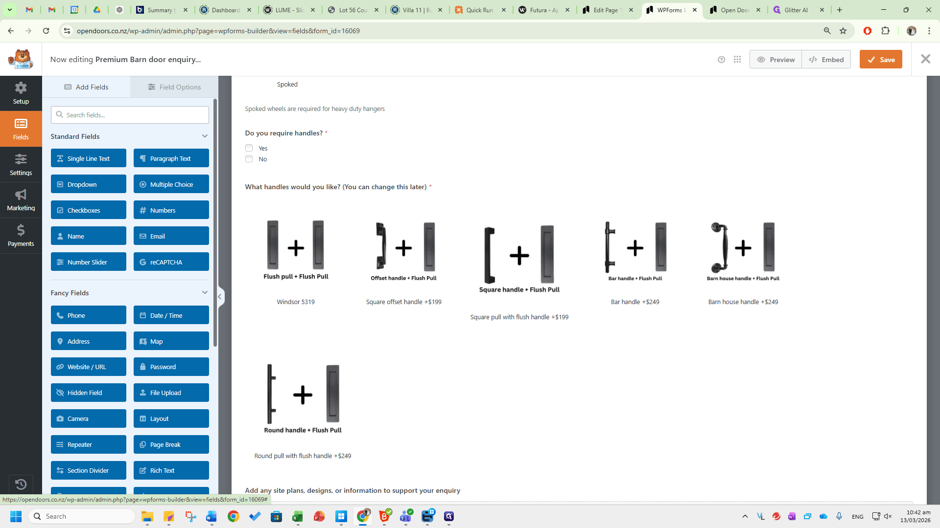Step #2: Click on "Standard Fields"