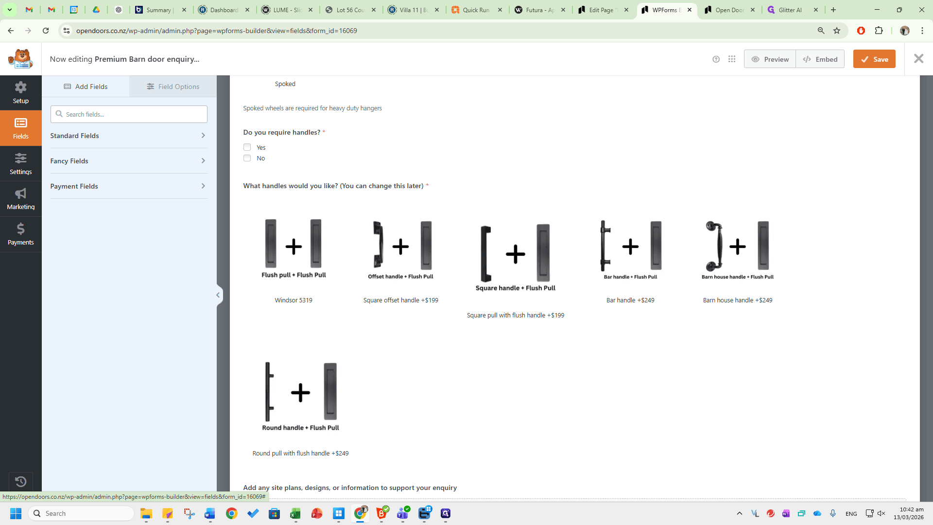 Step #5: Click on "Payment Fields"