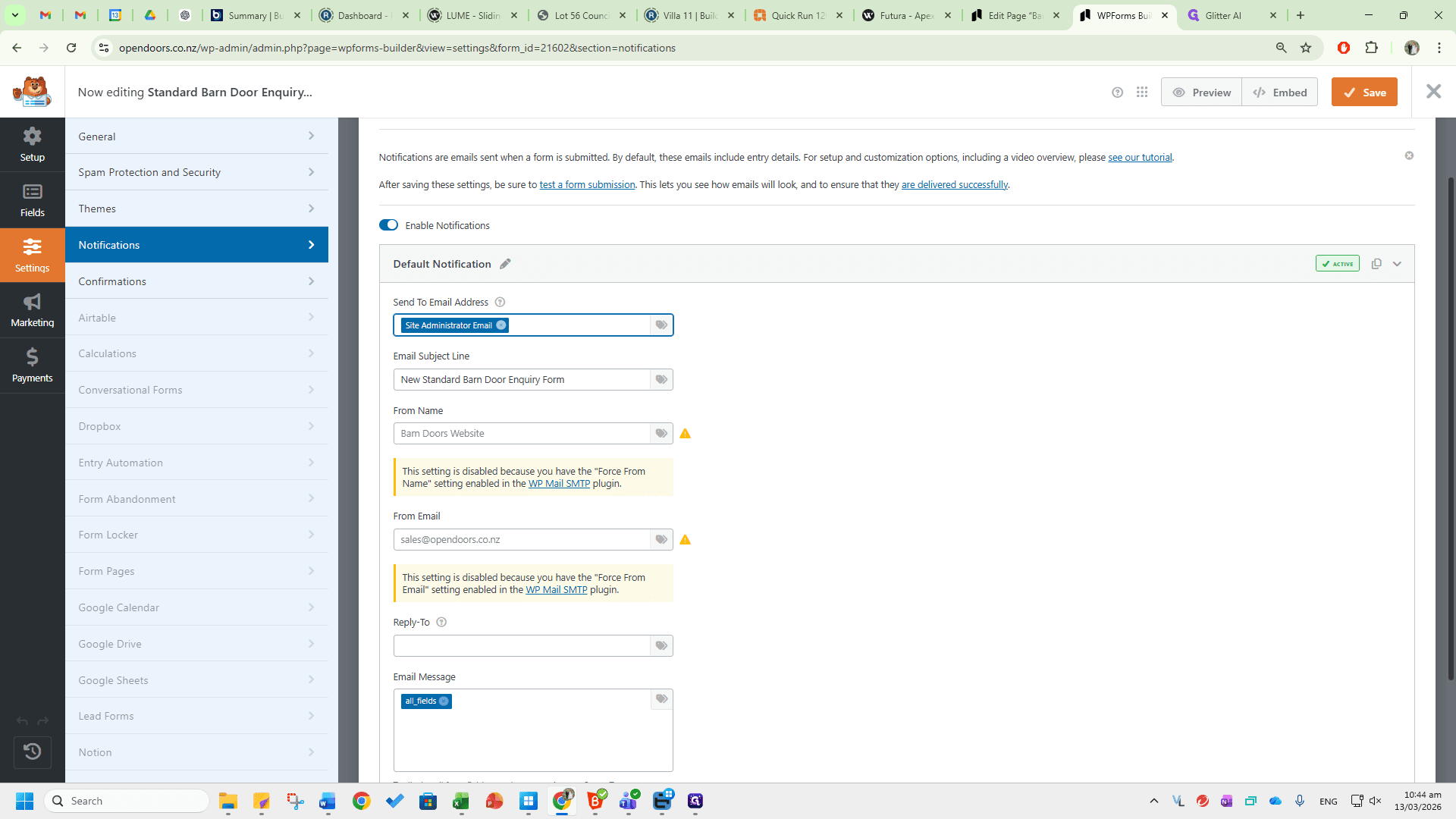 Step #29: Click on "Site Administrator Email"