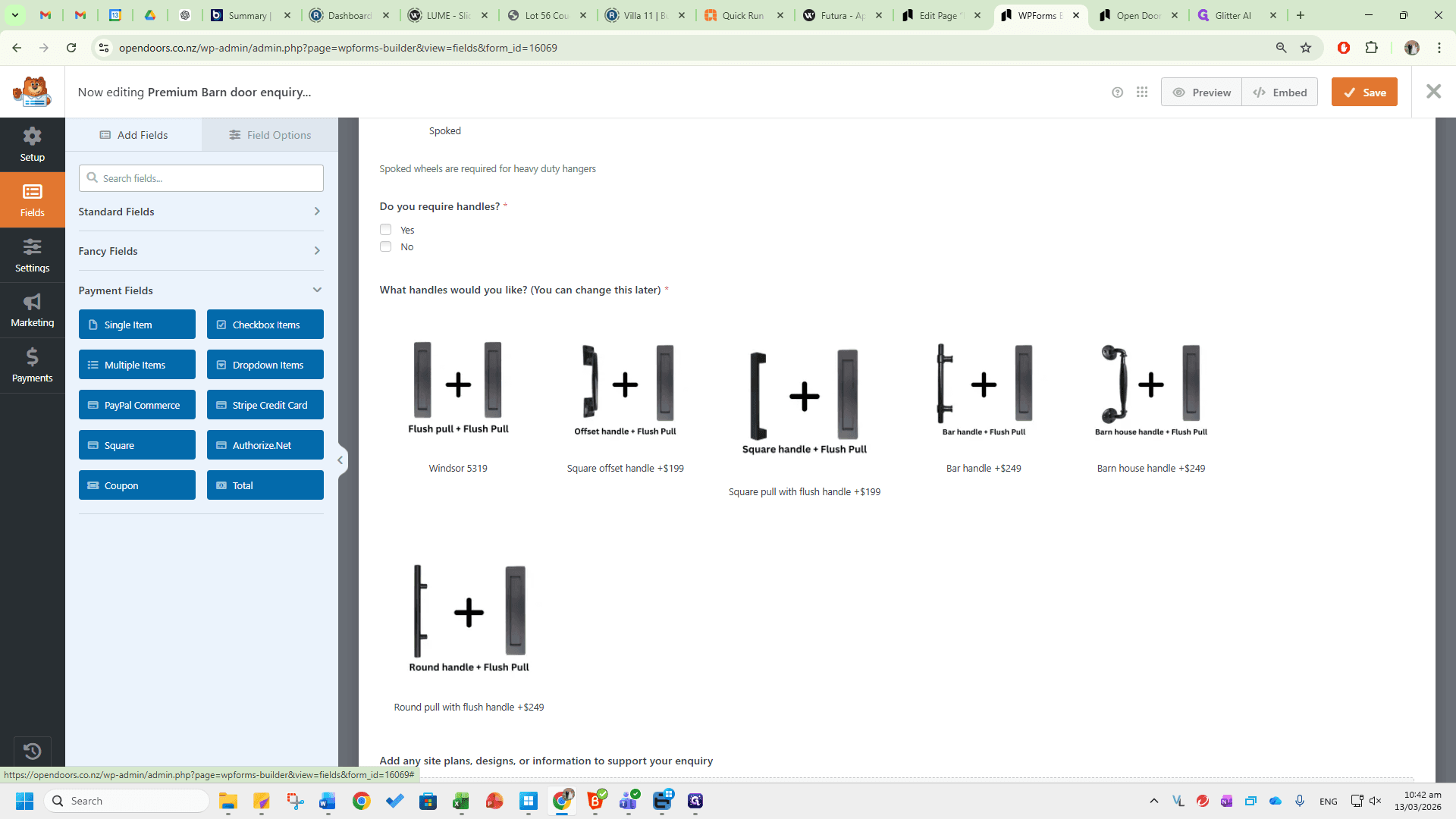 Step #4: Click on "Payment Fields"