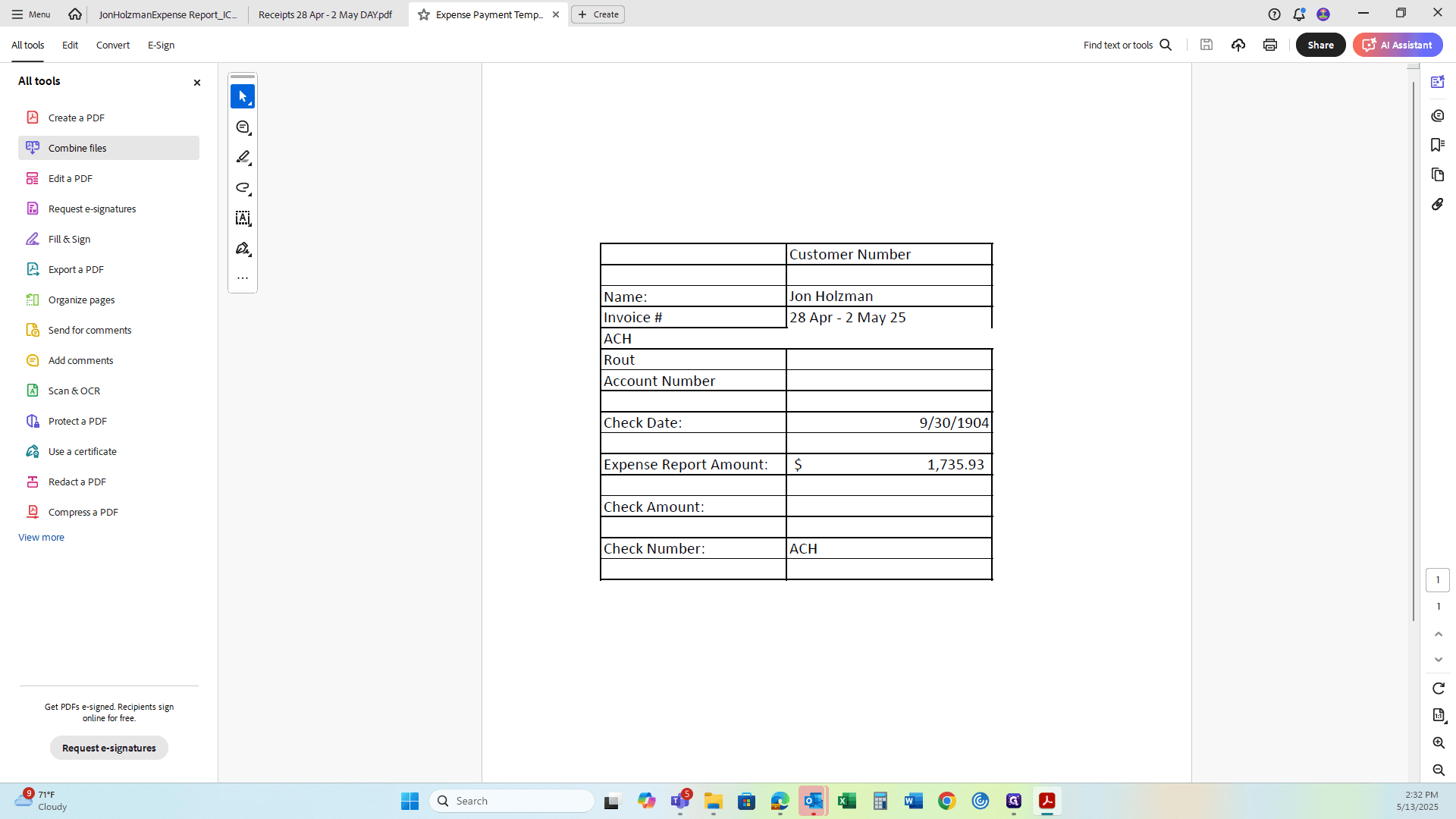 Step #44: Click on "Combine files"