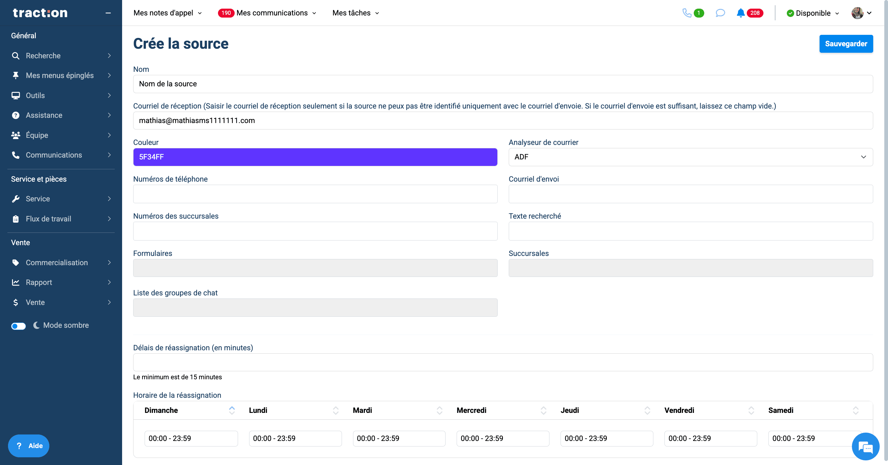 Step #7: Choisir le type d'analyseur, si c'est ADF, choisir ADF