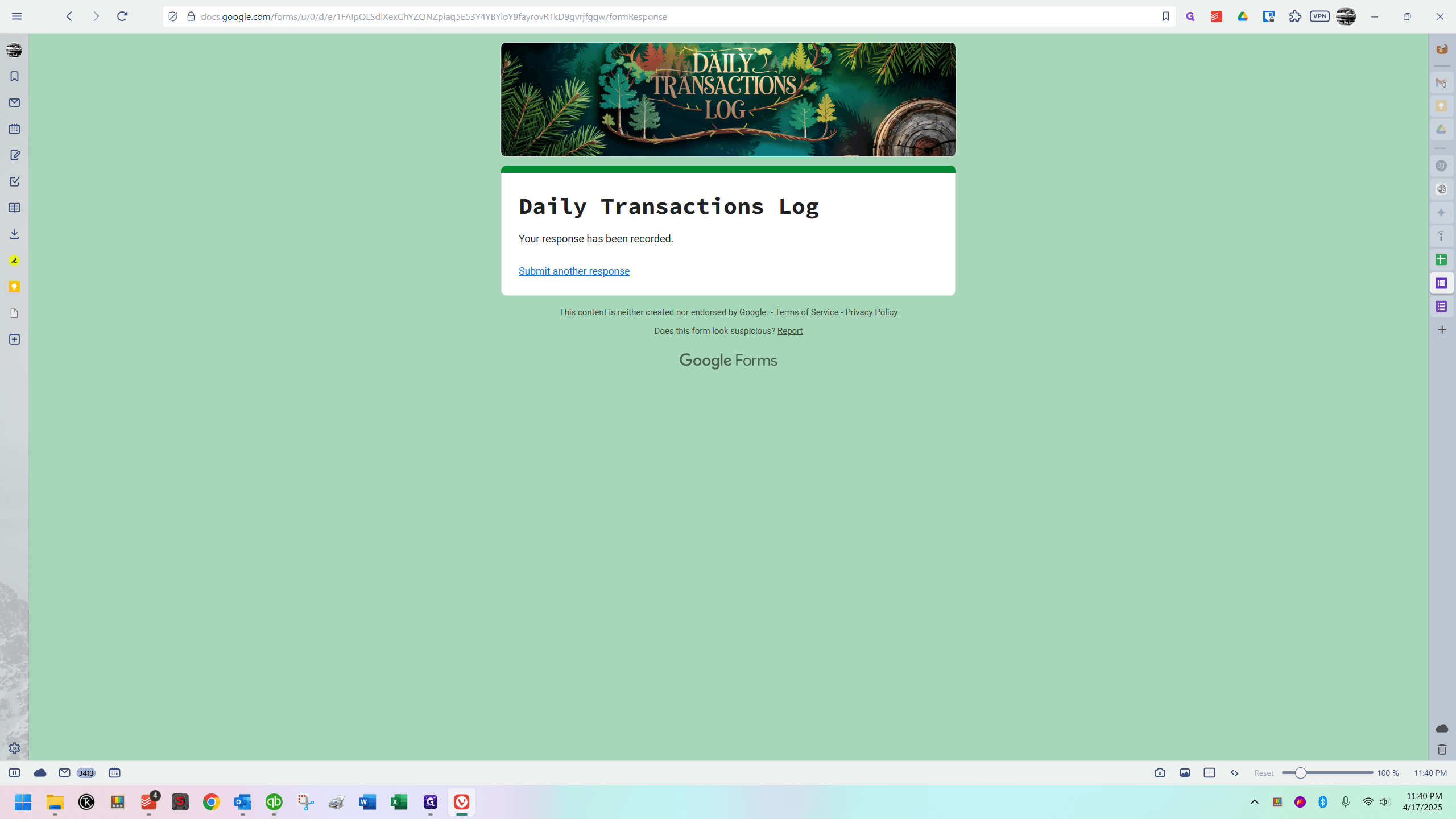 Step #35: Click on "Daily Transactions Log"