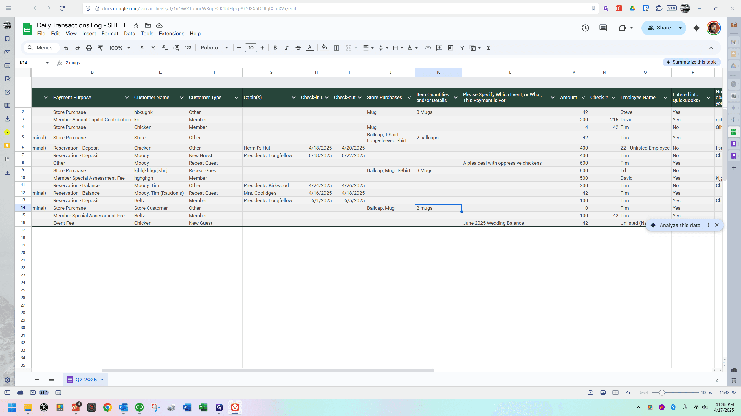 Step #111: Click on "June 2025 Wedding Balance"