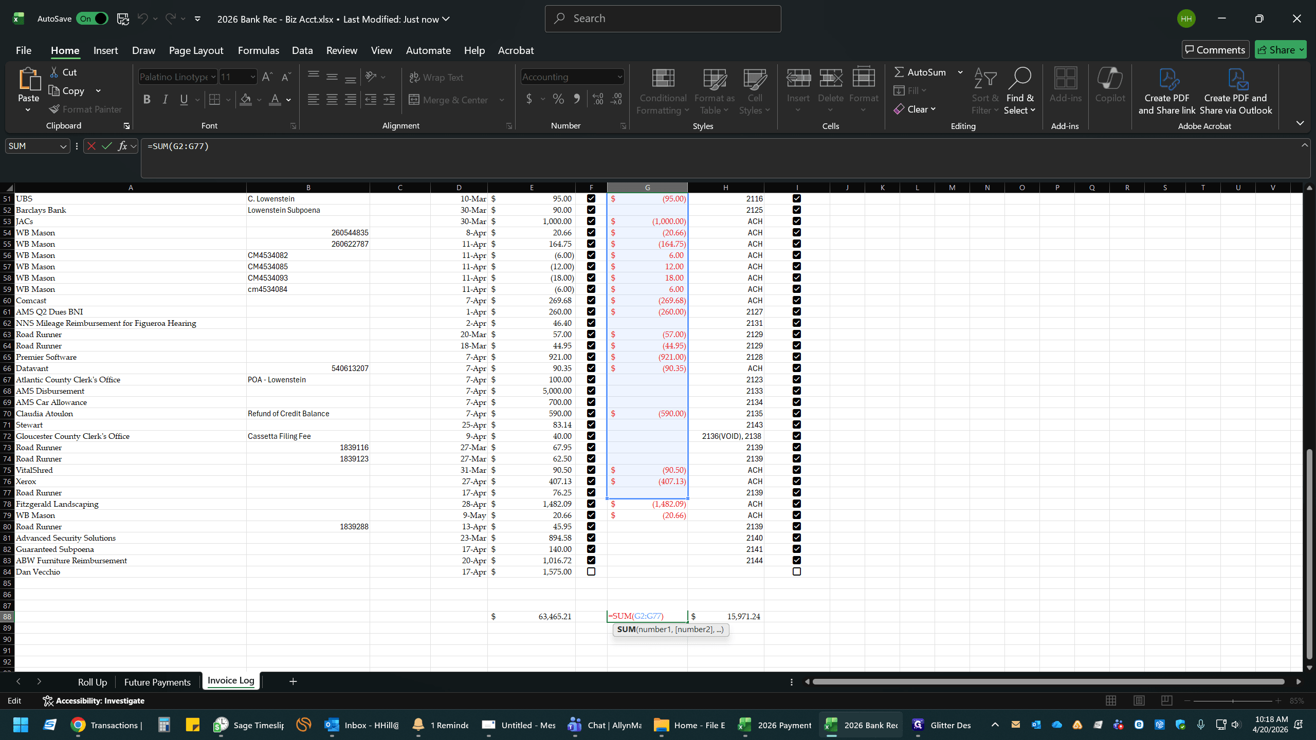 Step #25: Adjust the formula range so that it encompasses all newly added rows.