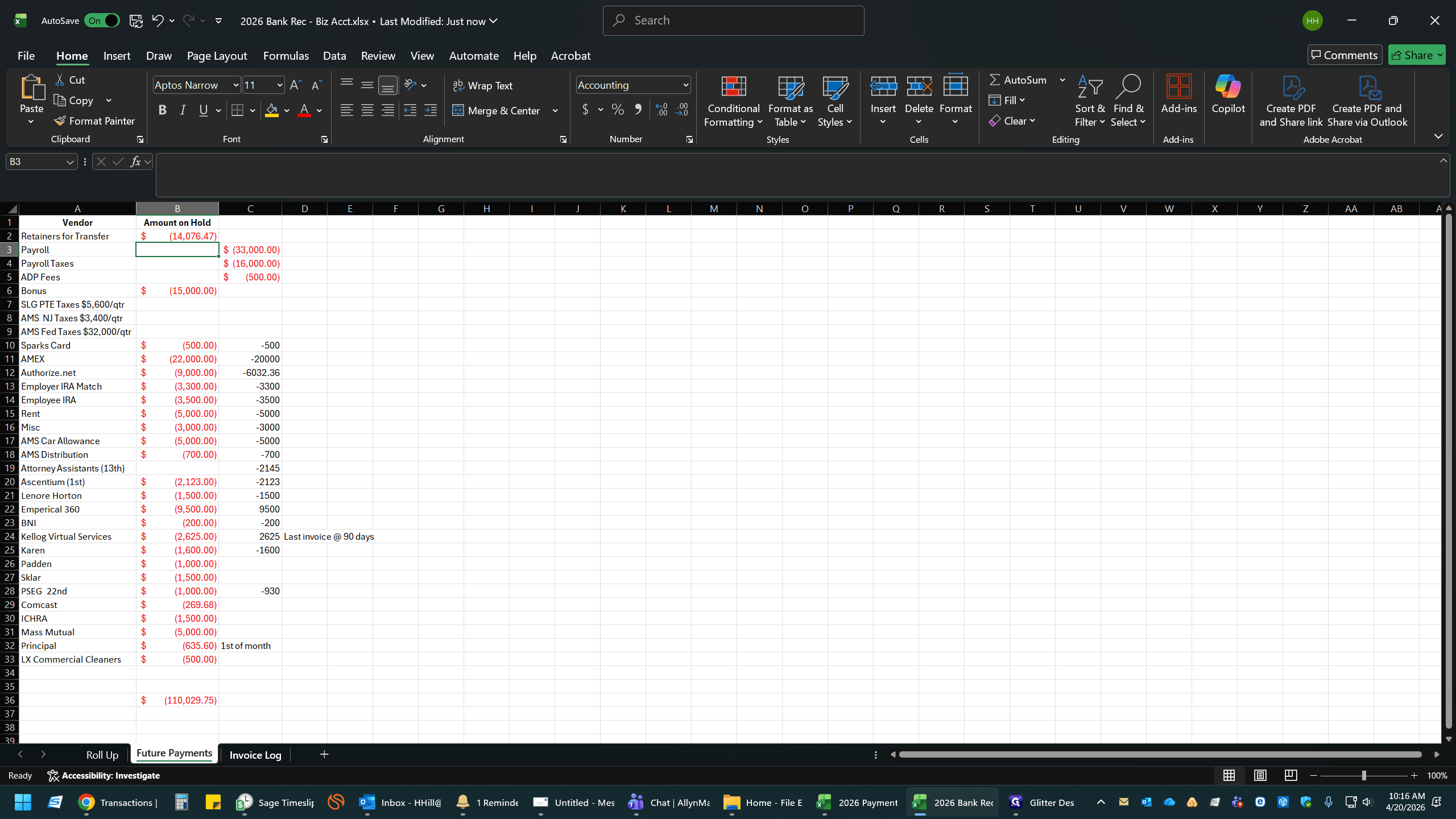 Step #13: Navigate to the Invoice Log tab.