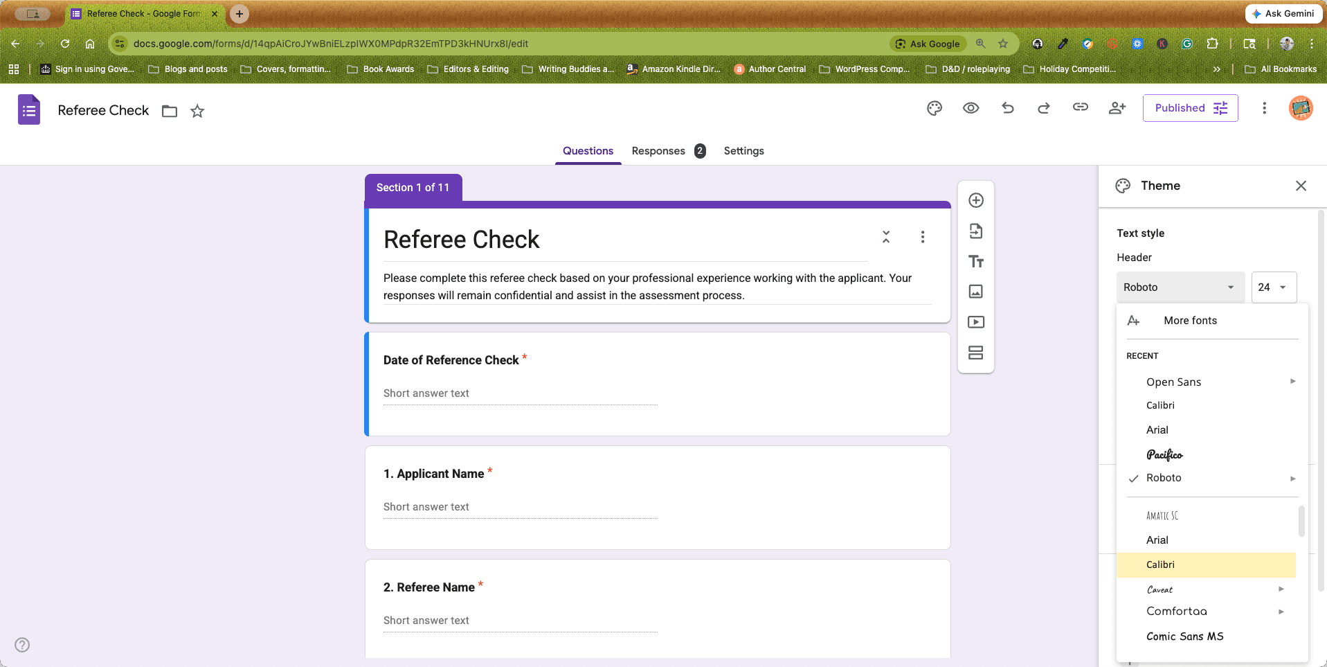Step #3: Select your preferred font from the list.