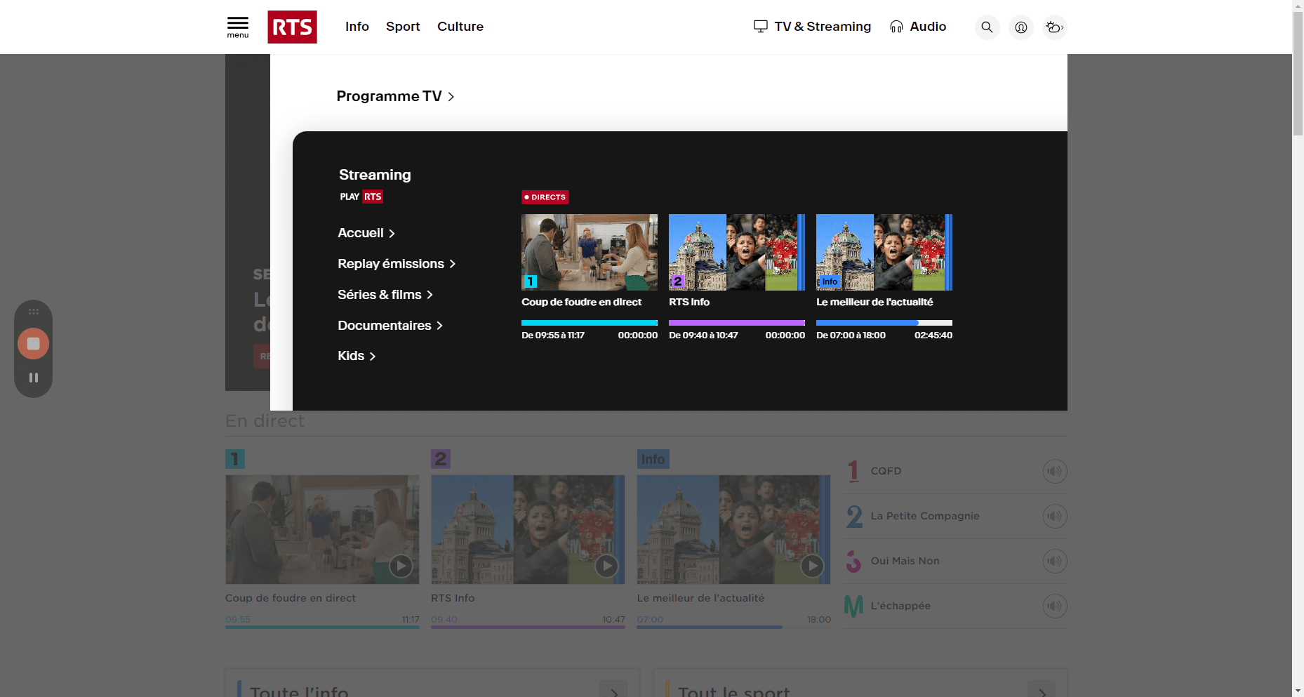 Step #3: Click "Documentaires >"