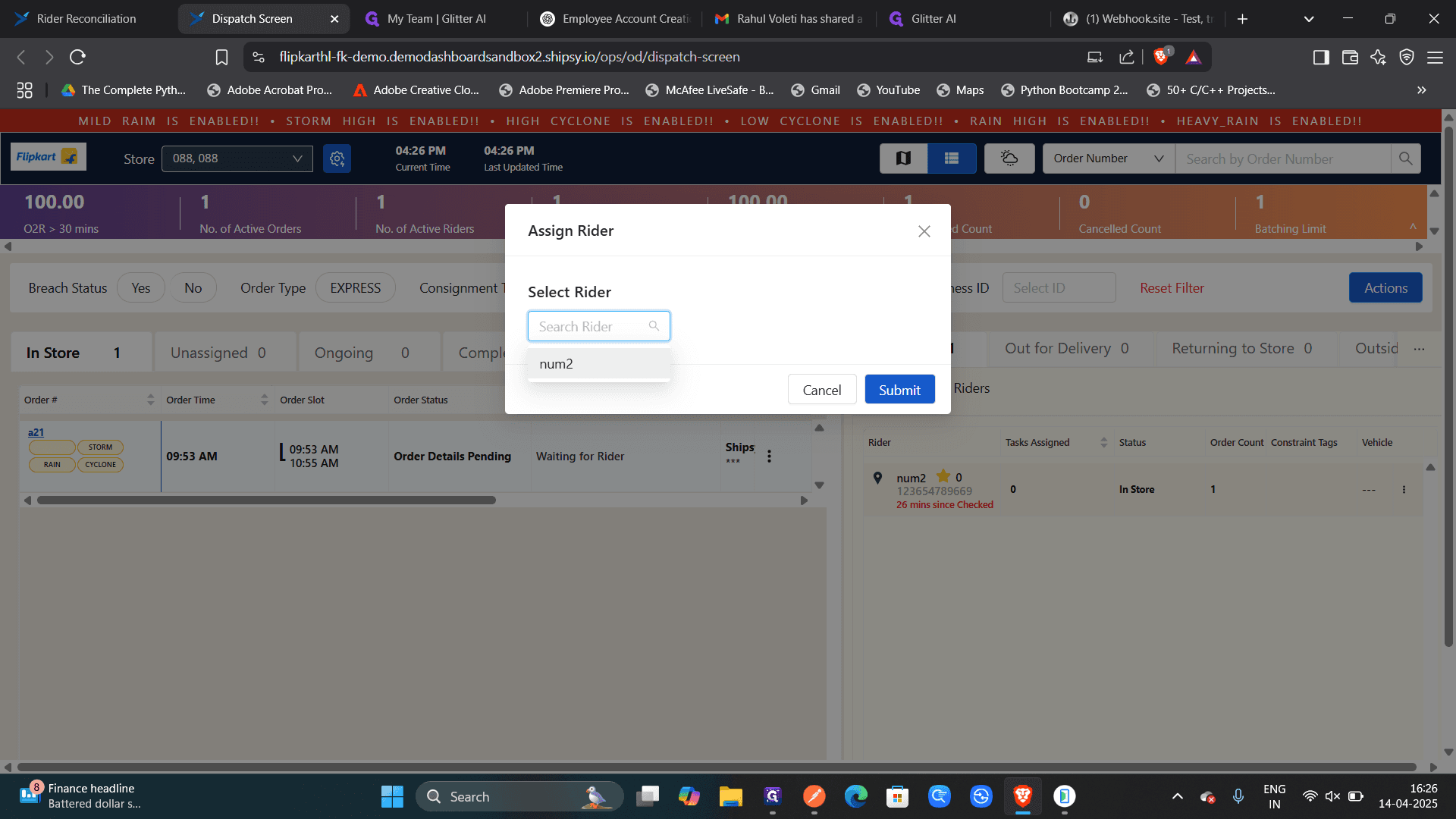 Step #2: select the rider
