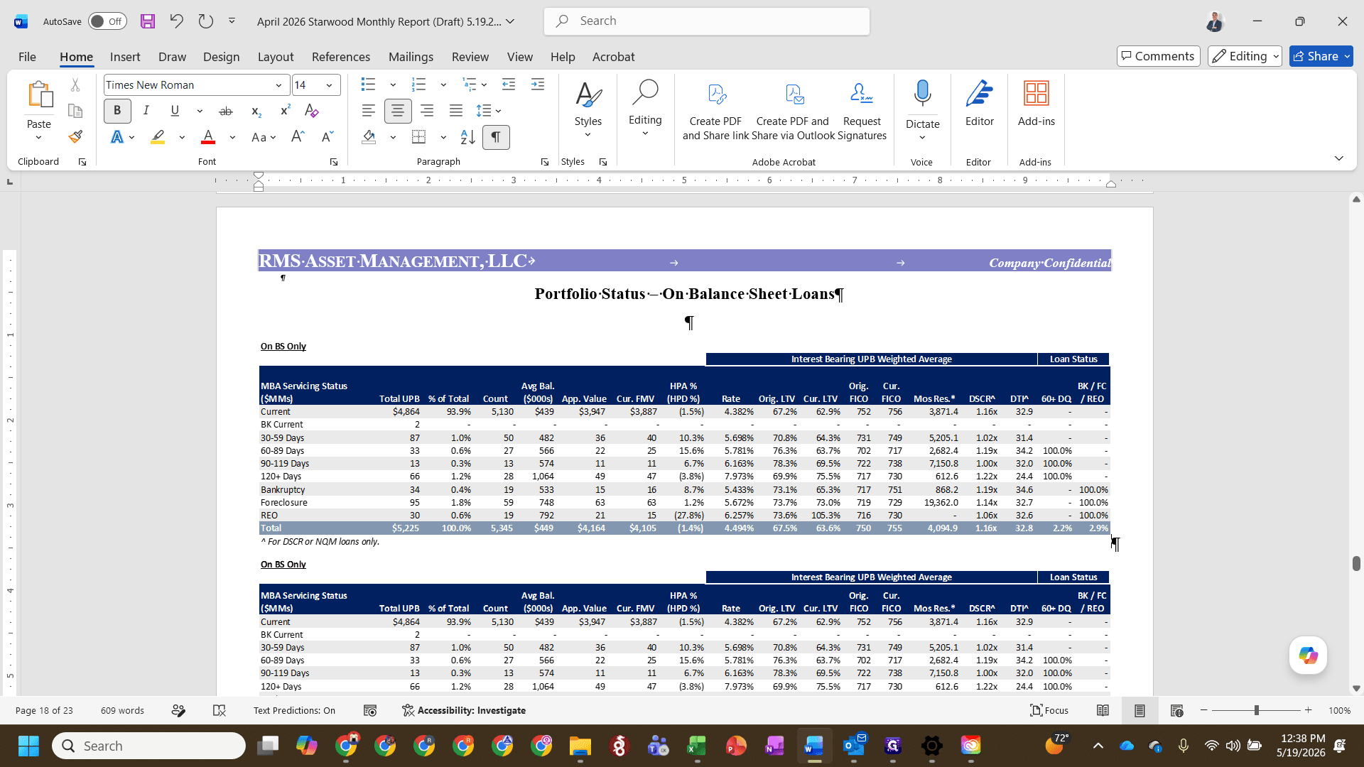 Step #29: In Word, click the incorrectly formatted table.