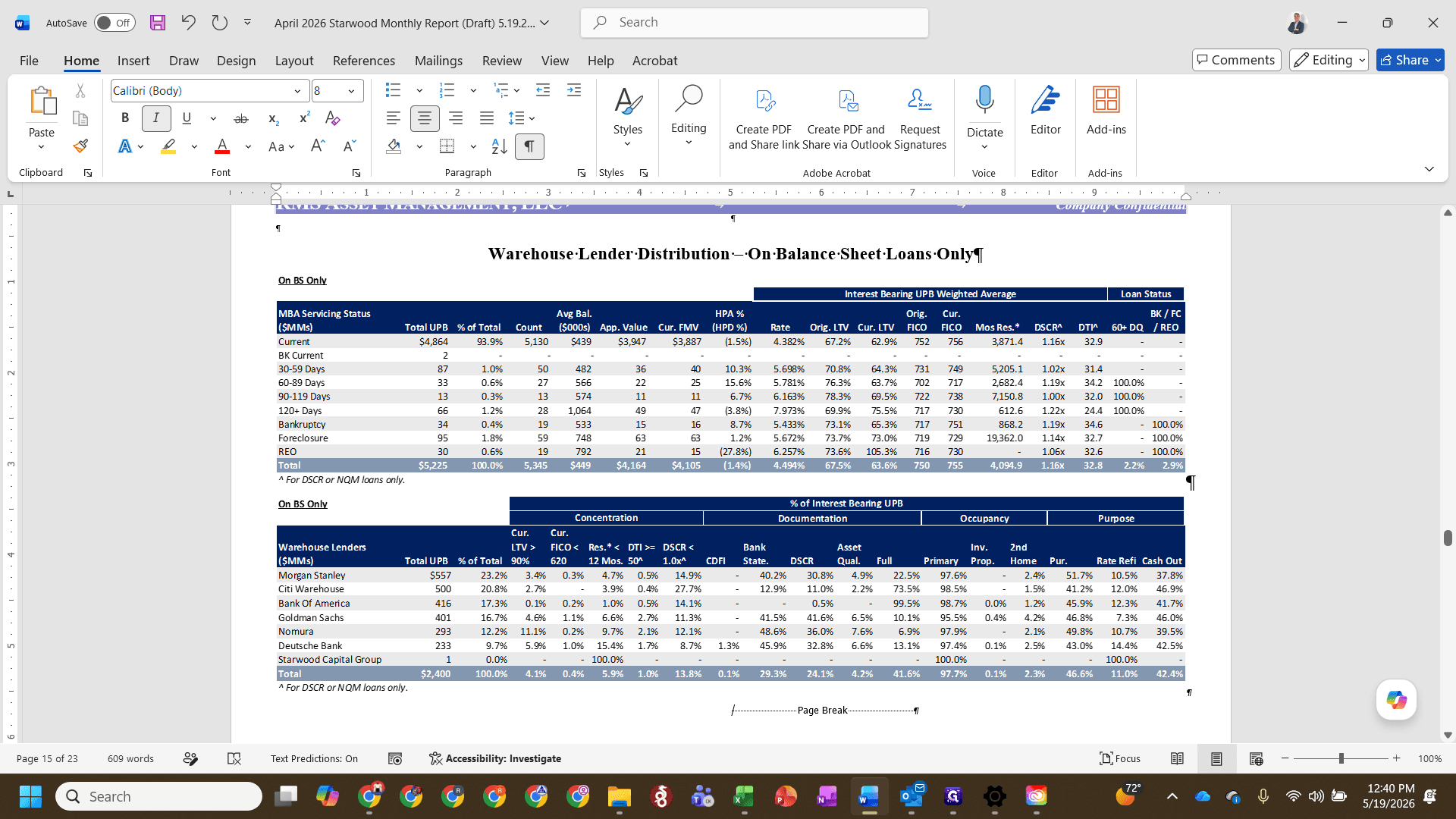 Step #33: Click on the corresponding legacy Appendix table in Word to select it.