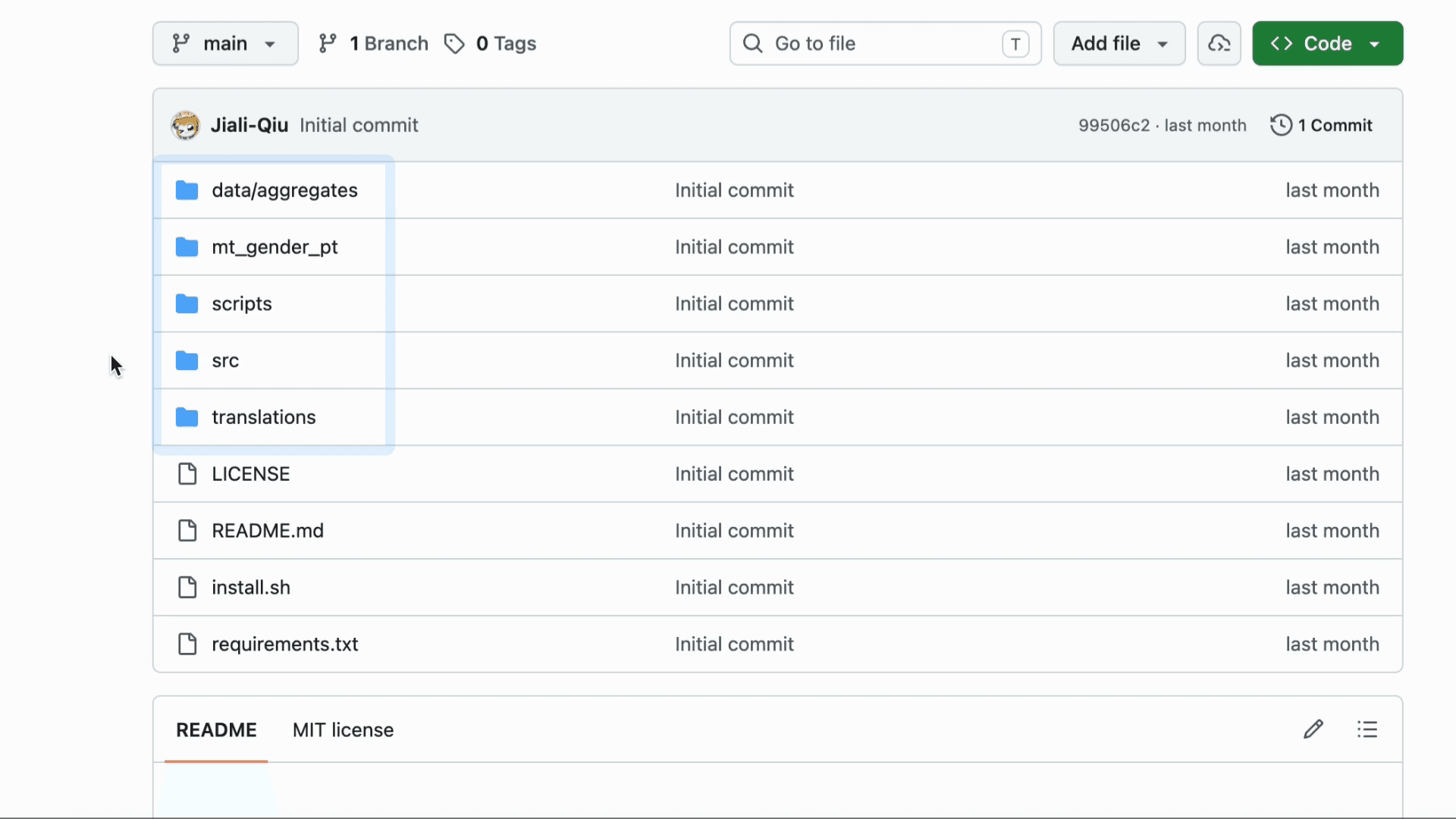 Step #1: Clique na pasta data/aggregates para consultar o dataset WinoQiu e as suas variantes.