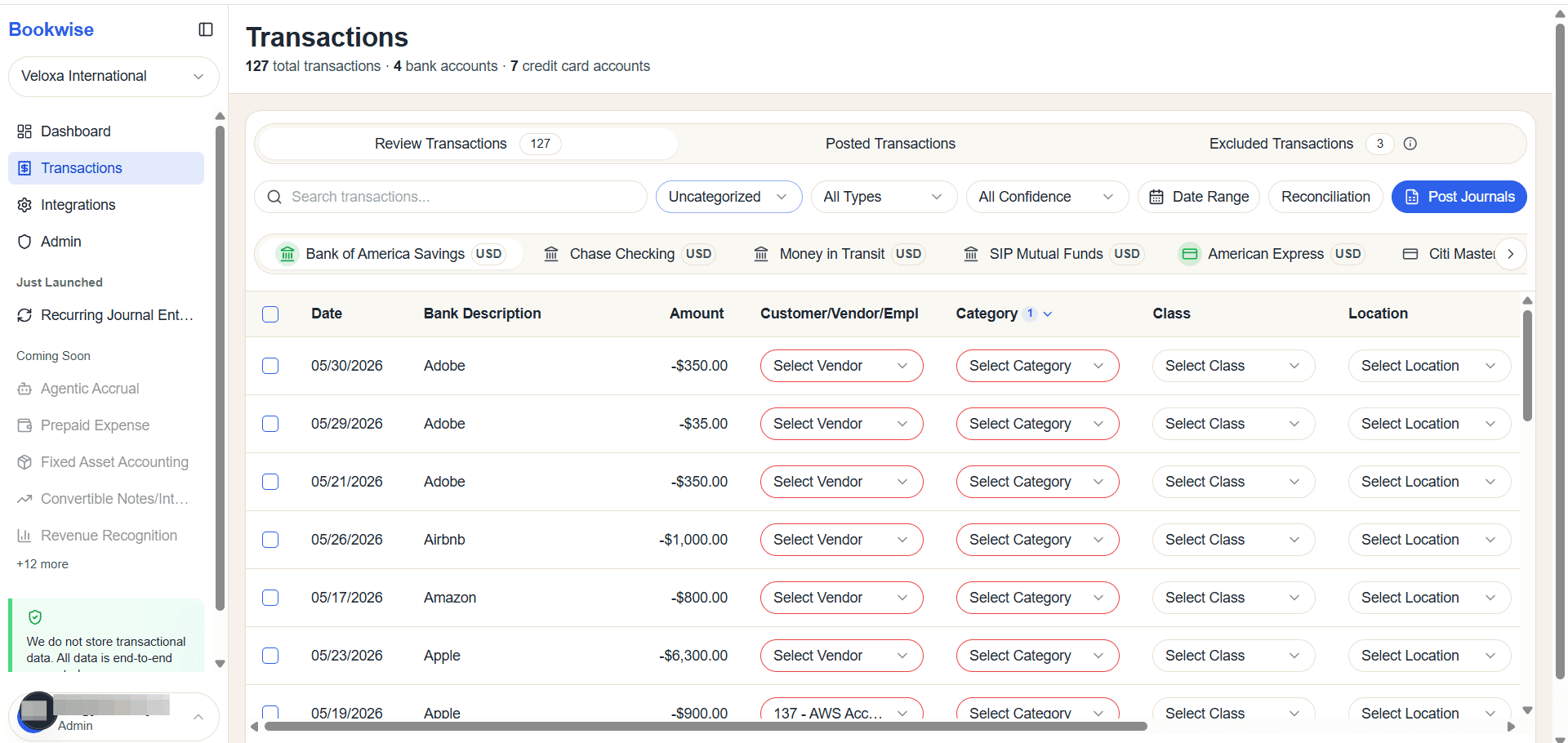 Step #3: Uncategorized is selected, only transactions with the uncategorized status will be shown.