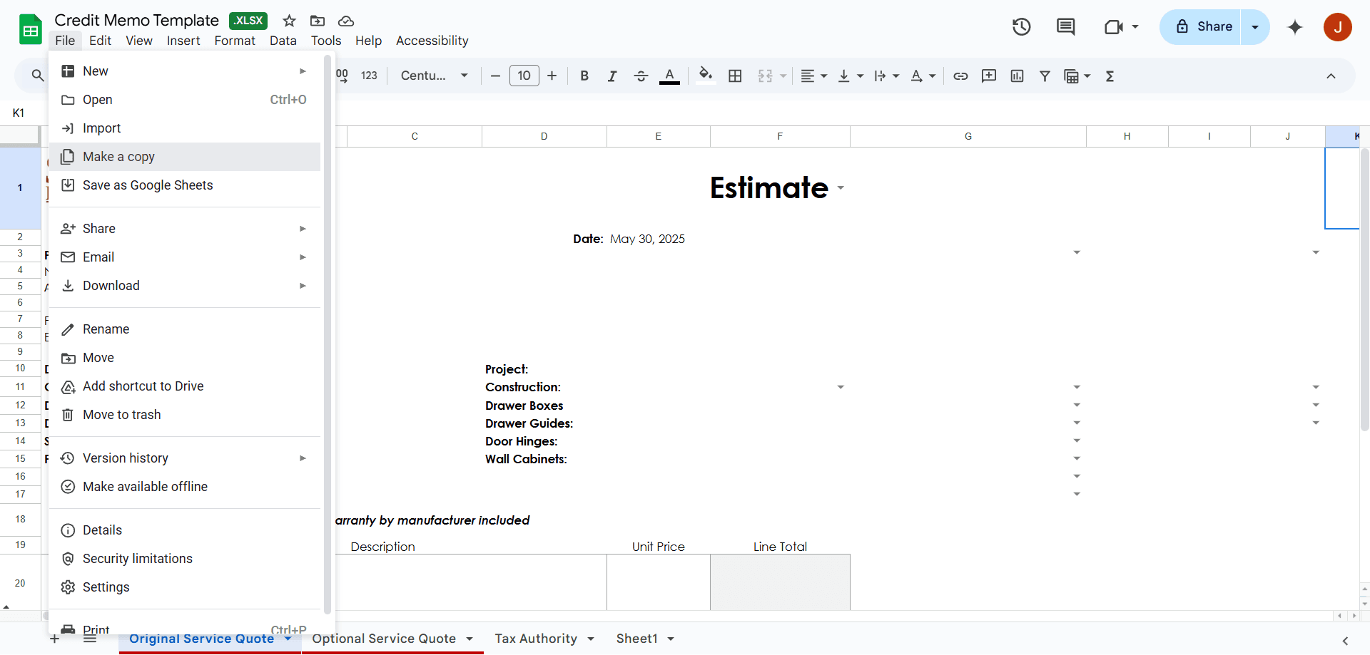 Step #3: Click on "Make a Copy"