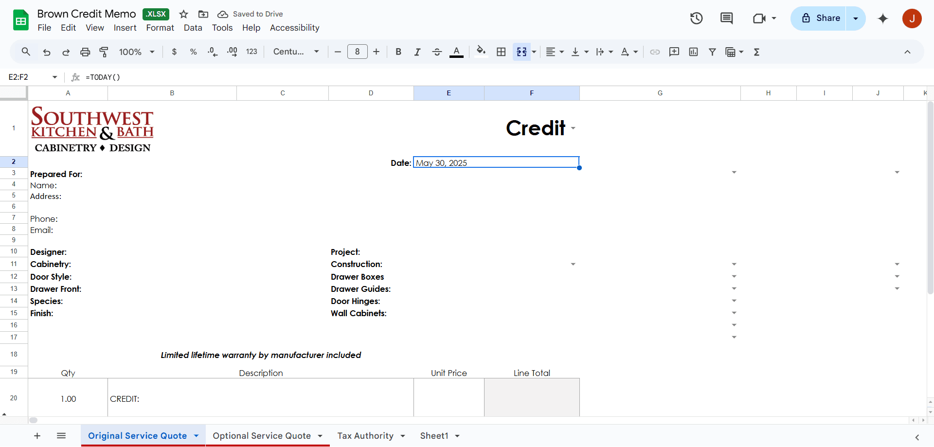 Step #9: Update the date on the form