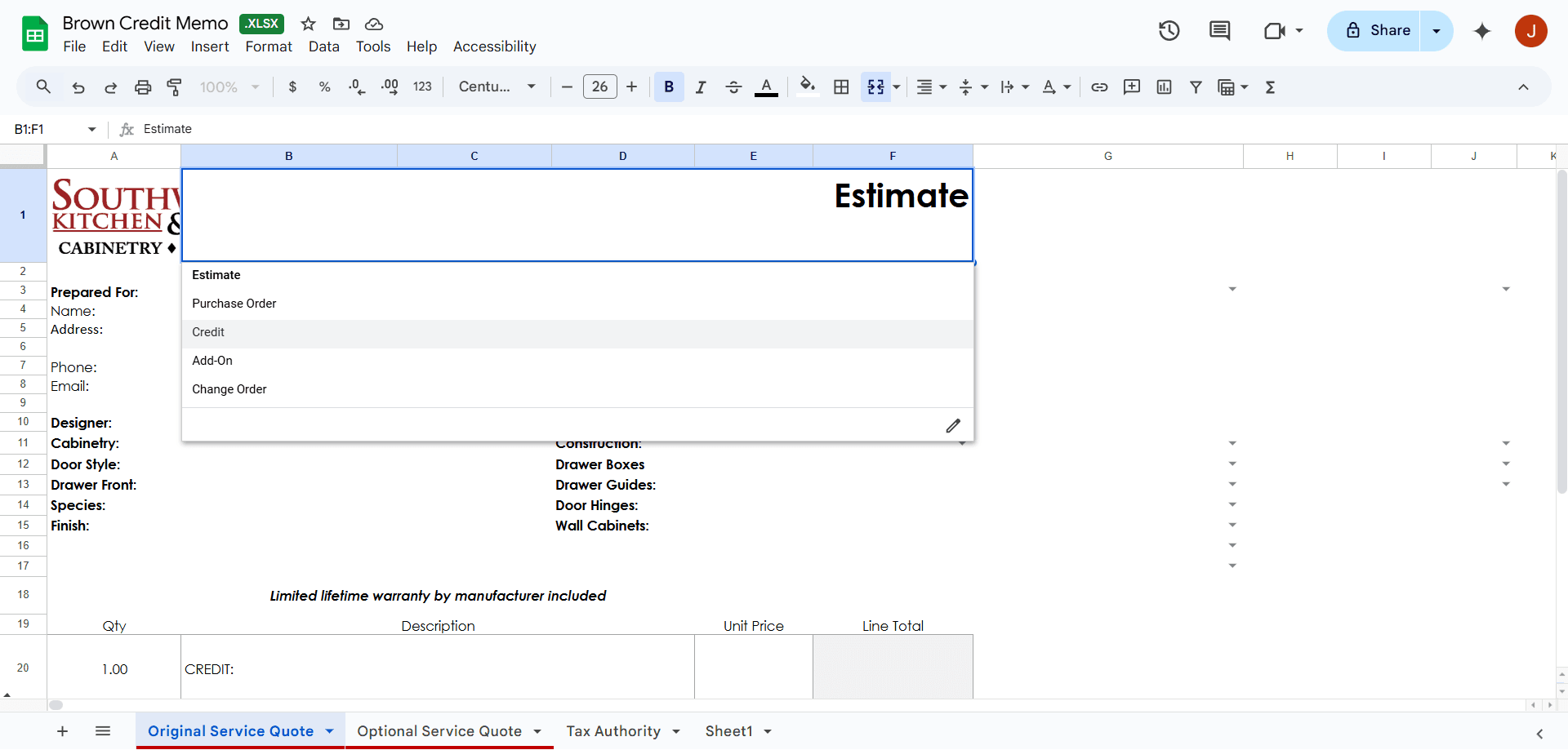 Step #7: Click on "Credit"