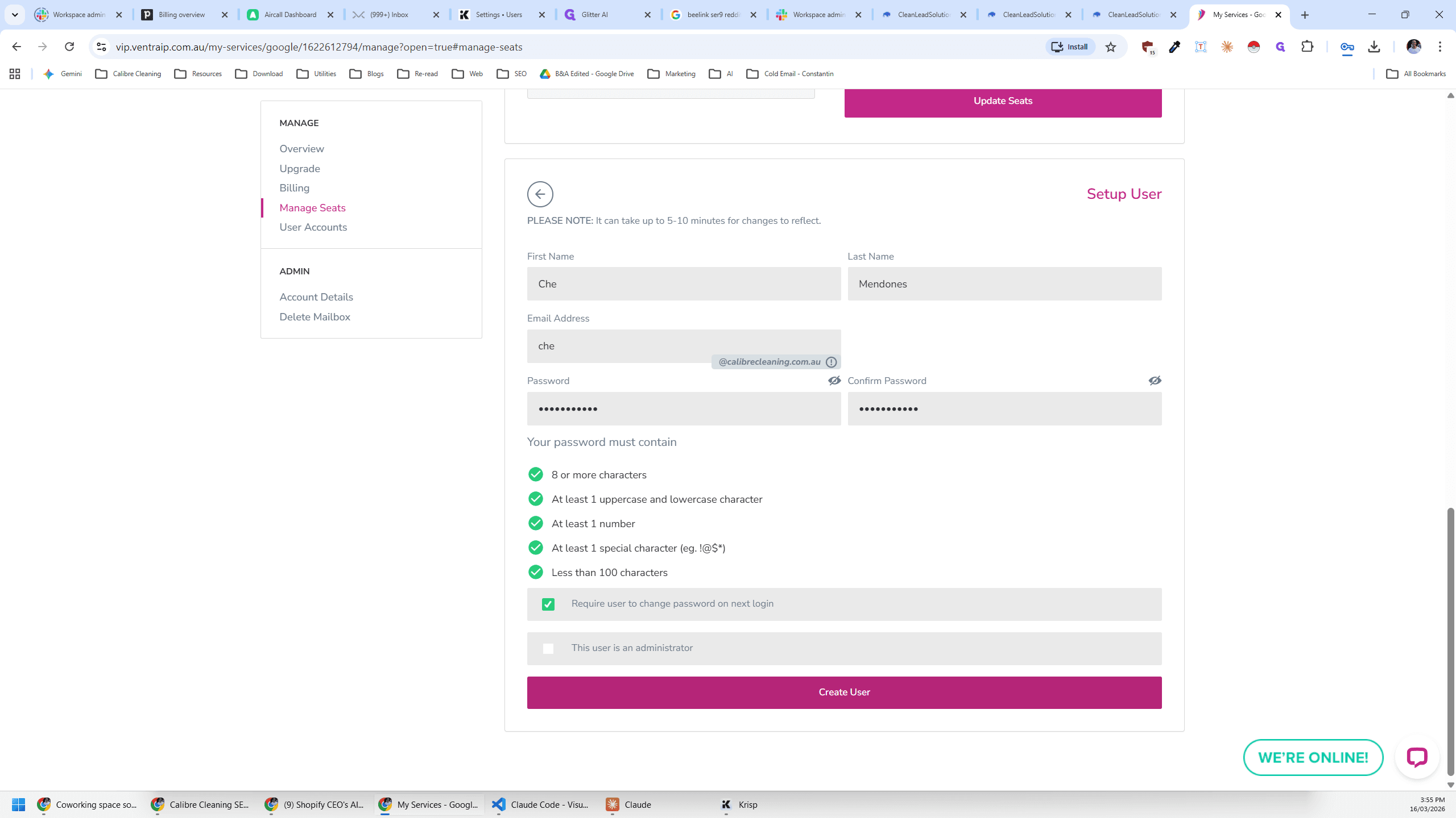 Step #17: Click on "Create User"