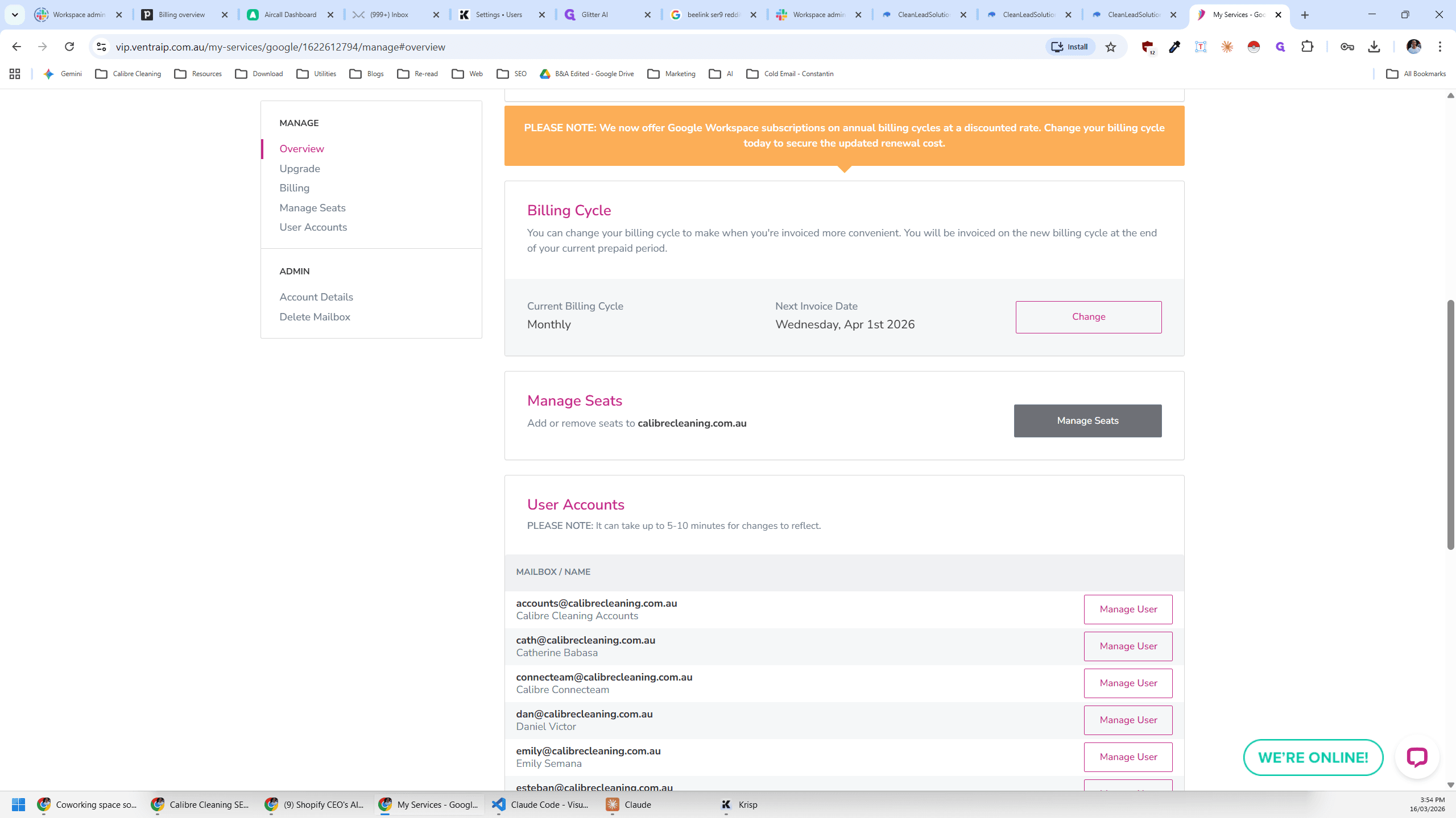 Step #5: Click on "Manage Seats"