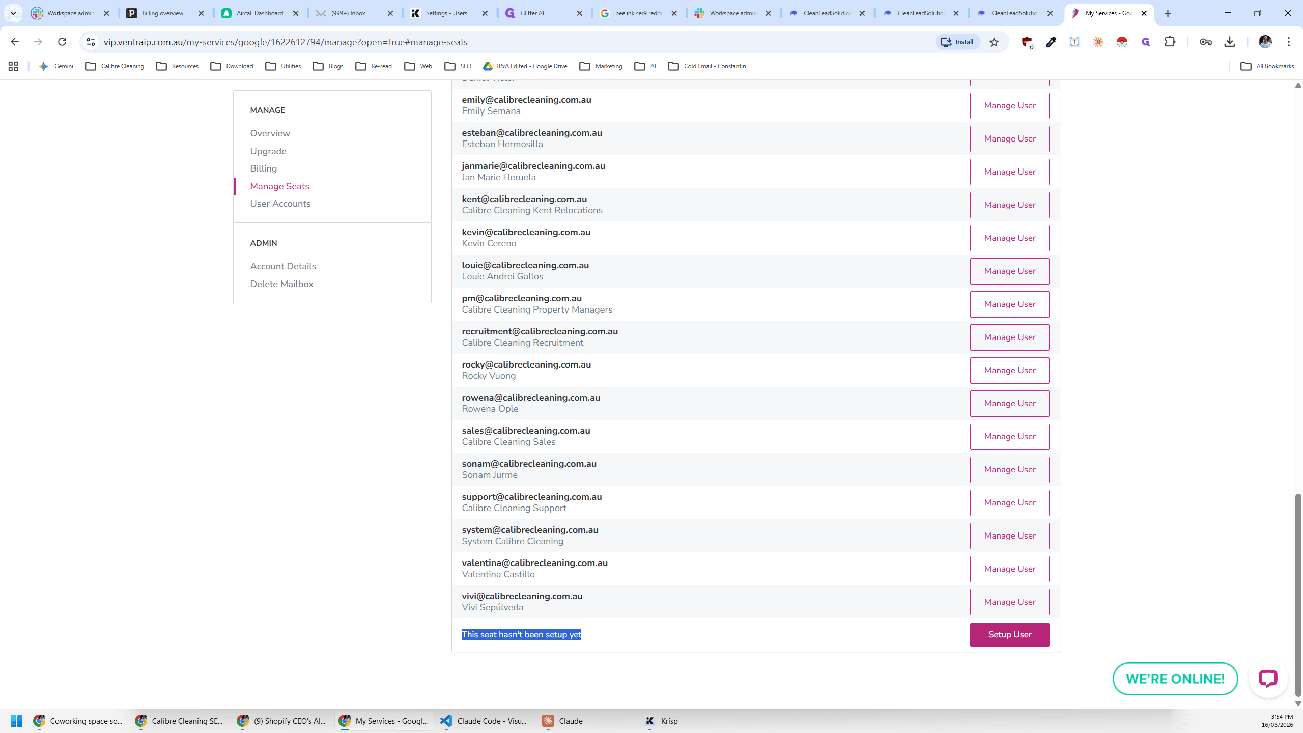 Step #9: Click on "Setup User"