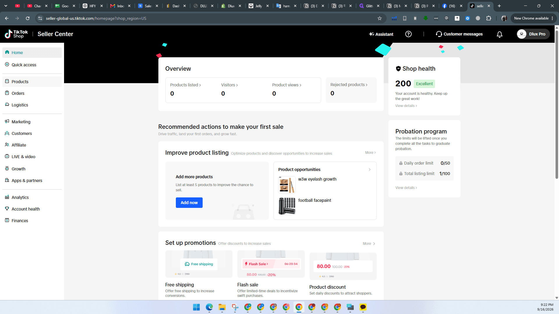 Step #1: Click Products in the left navigation menu.