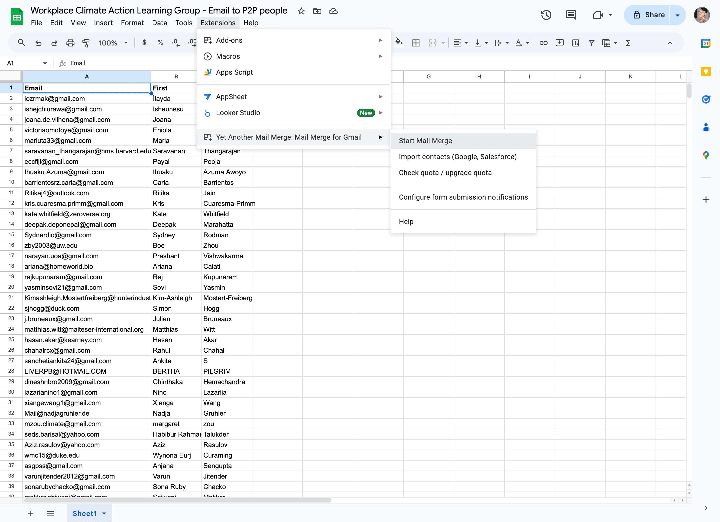Step #3: Click on "Start Mail Merge"