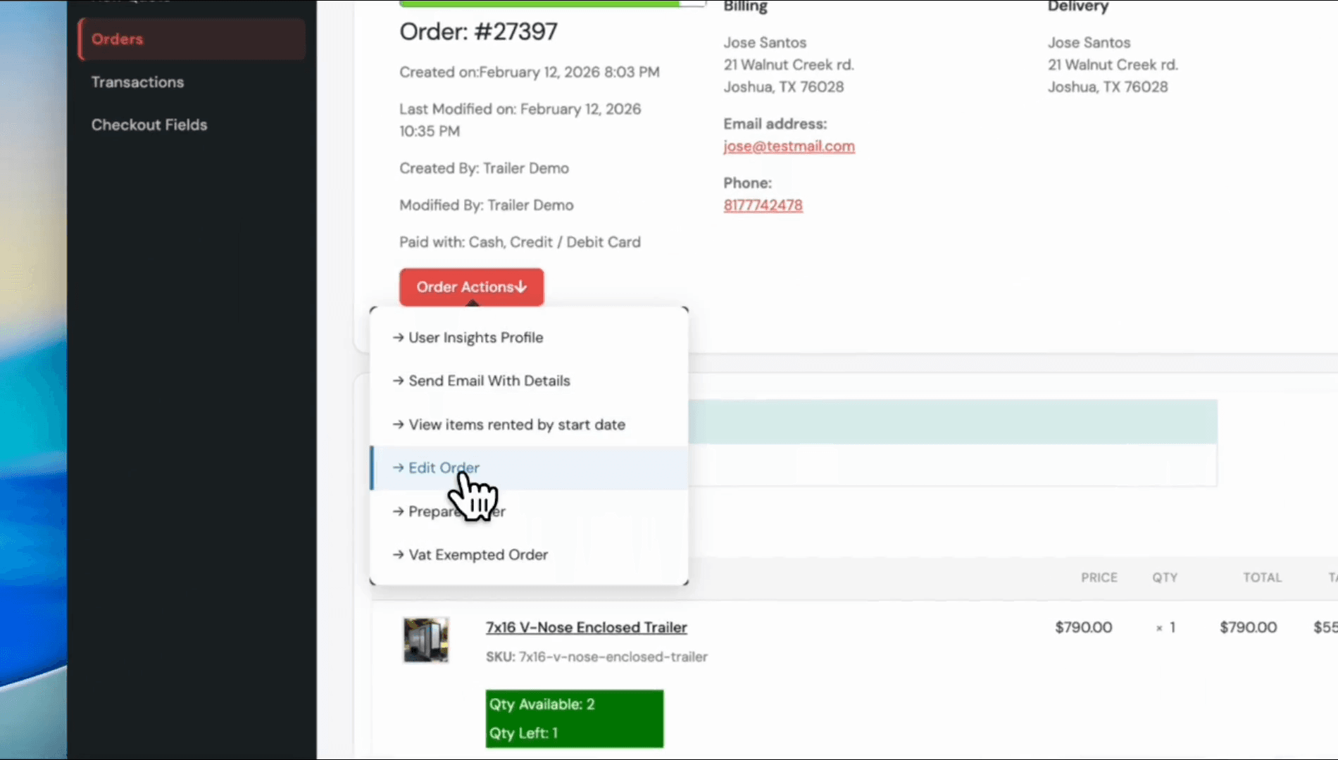 Step #16: Click 'Edit Order'.