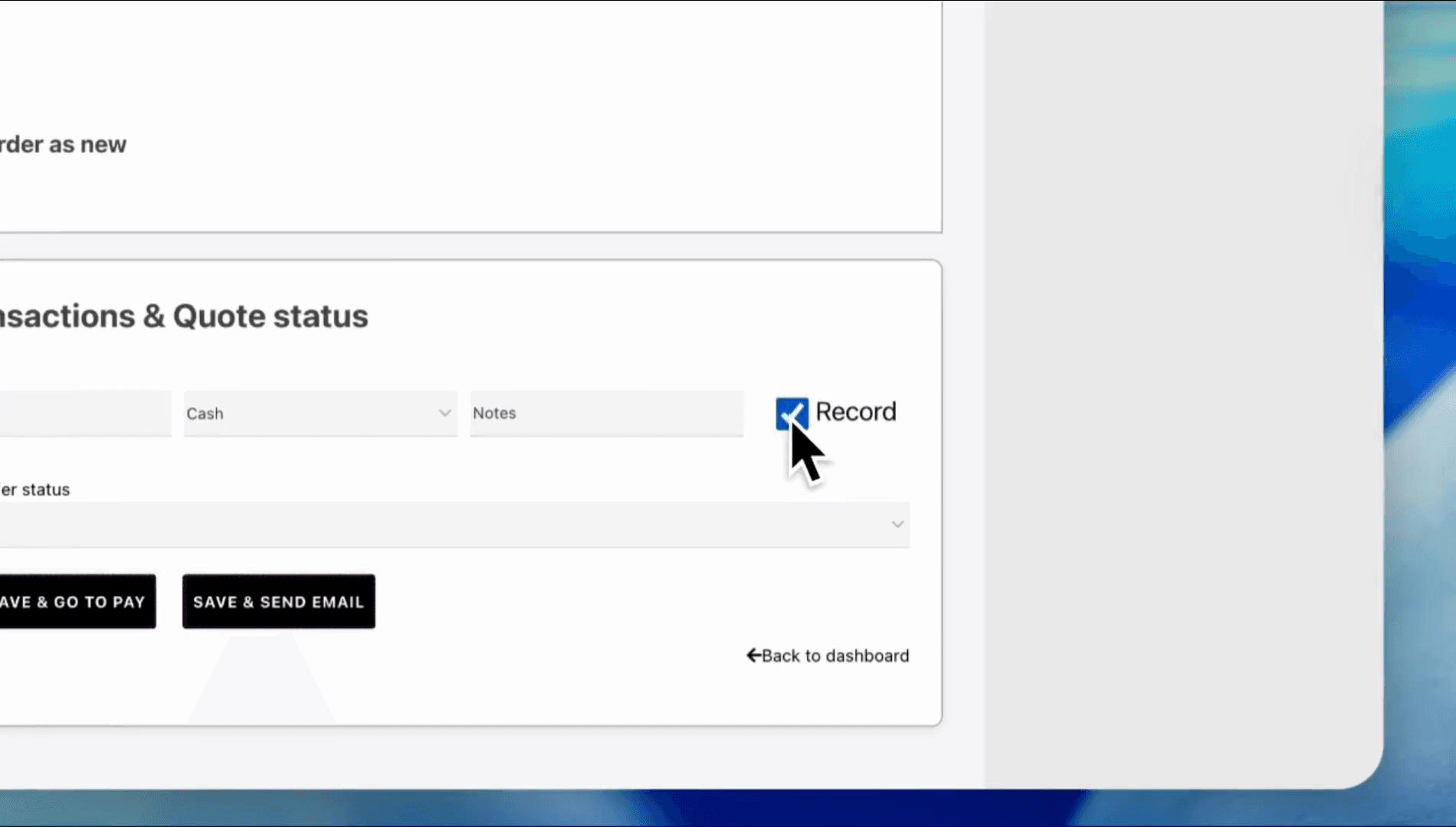 Step #12: Click the 'Record' checkbox.