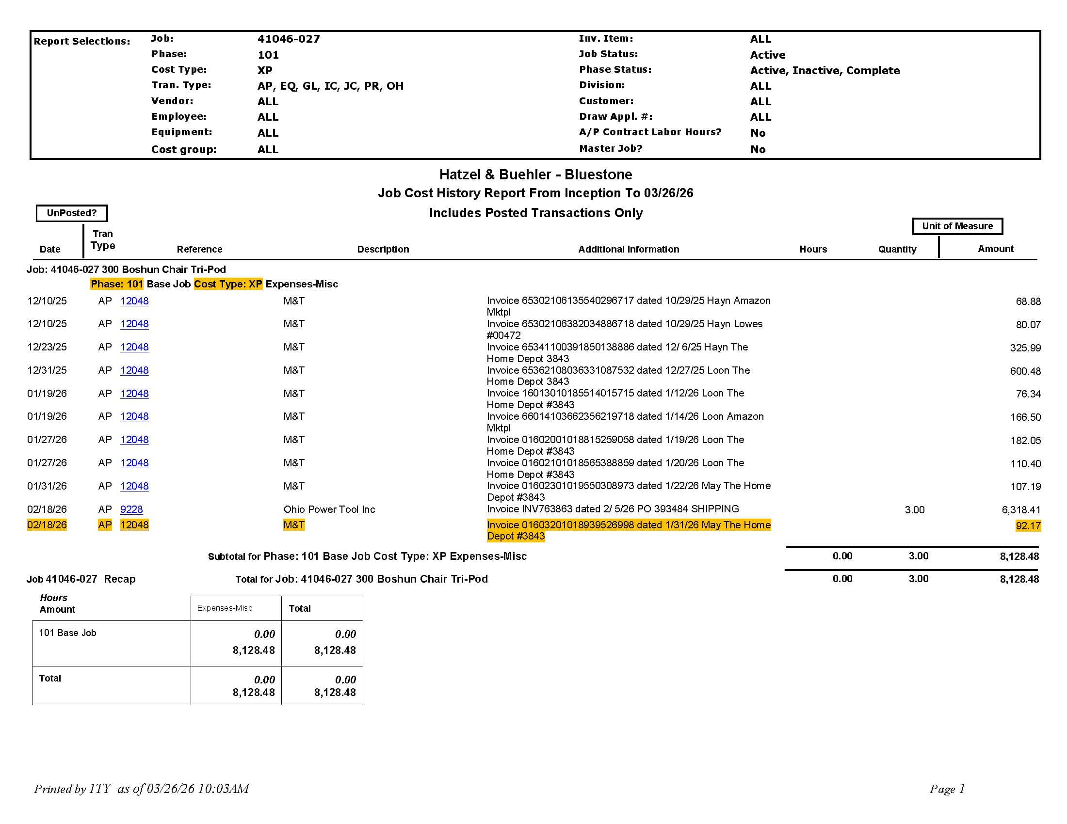Step #13: You can find the vendor number on your report. The vendor number is this hyperlink number here, 12048.
