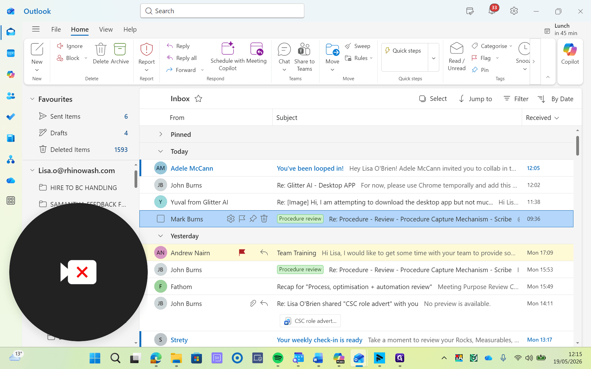 Step #1: Double-click an email from your inbox to open it.