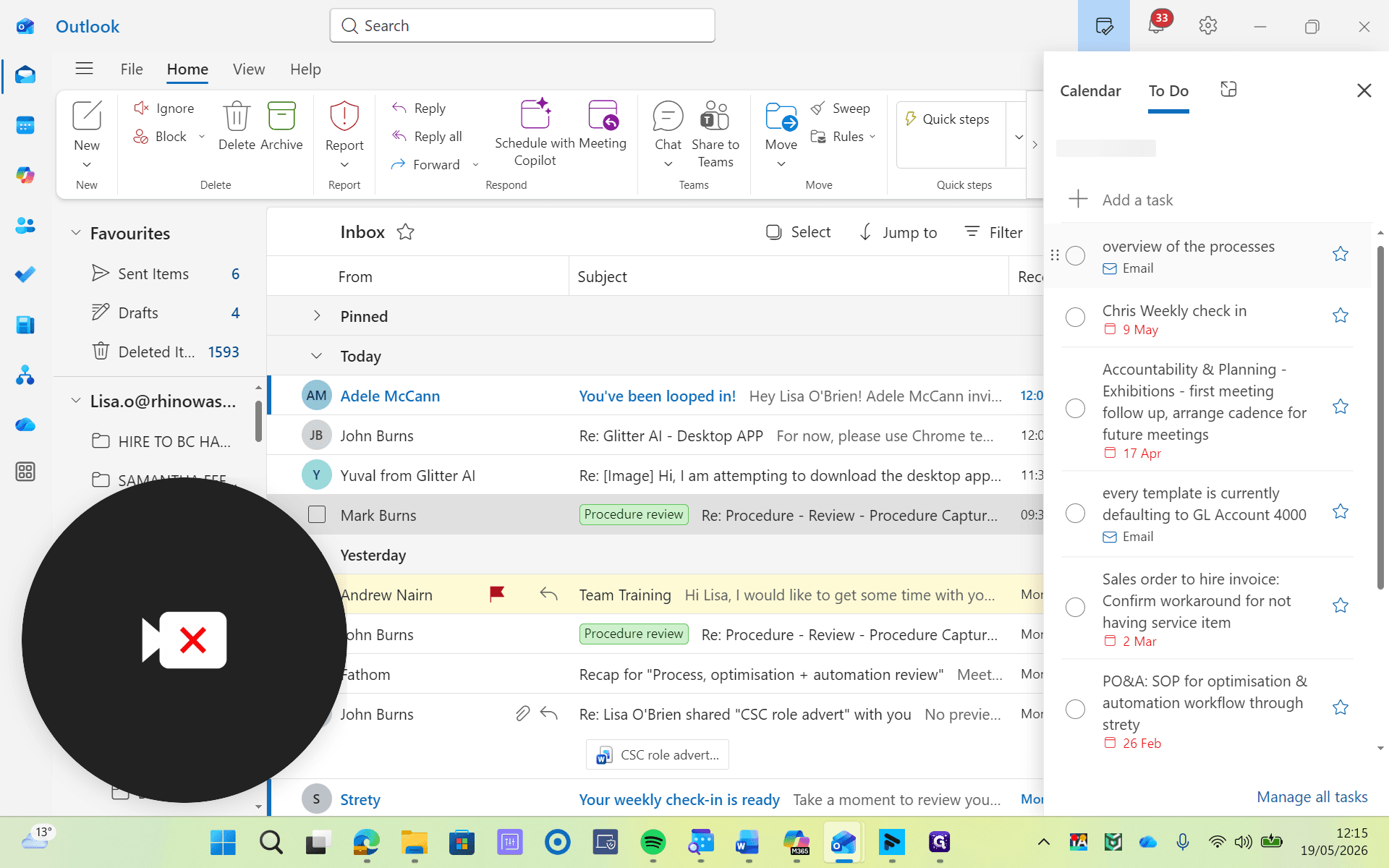 Step #4: Click the newly created task in the right-hand To-Do pane to open it and add any additional details or context.