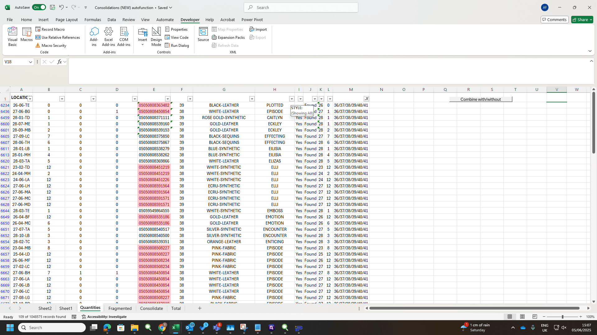 Step #12: Click on "26 0 36/37/38/39/40/41 36/37/38/39/40/41 ( Showing Alld 27 1 Yes Found 28 1 36/37/38/39/40/41 Yes Found 28 1 36/37/38/39/40/41"