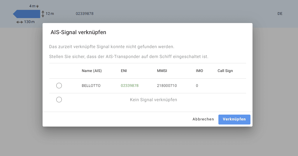 Step #7: AIS-Signal verknüpfen.
