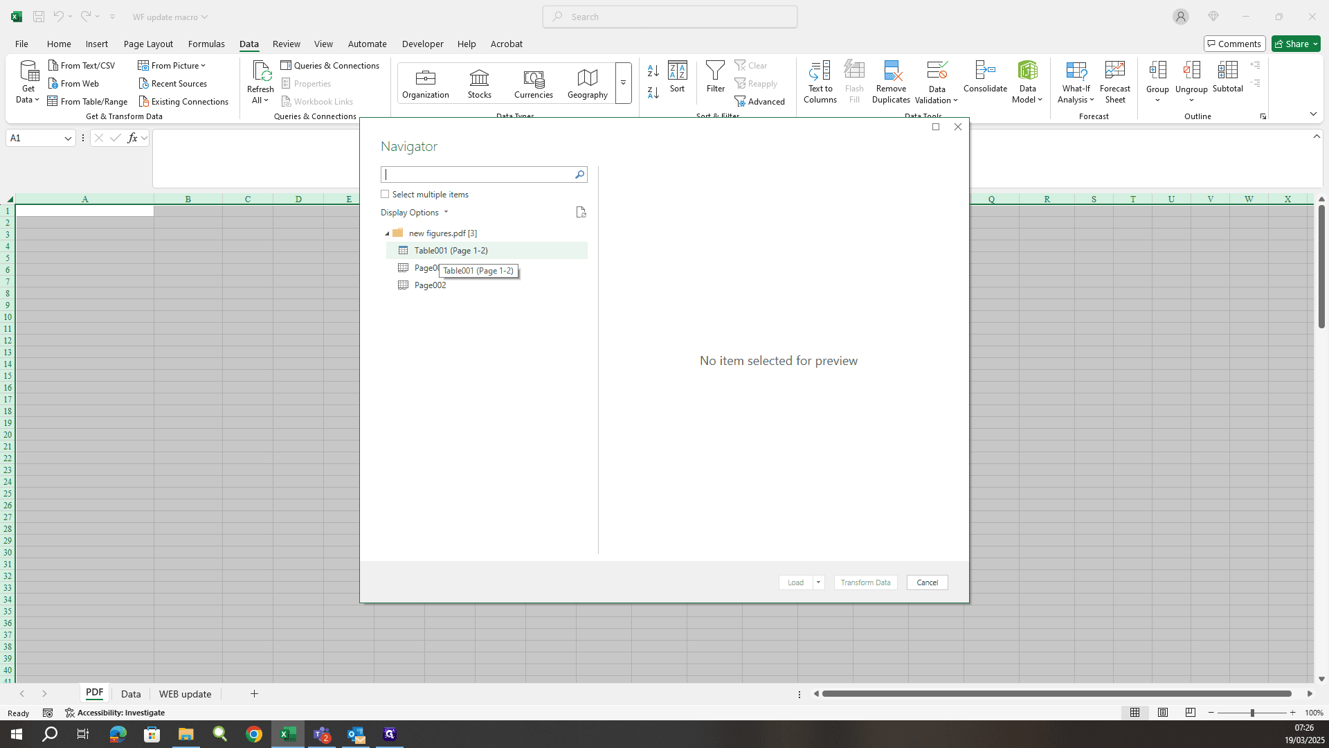 Step #19: Click on "Table001"