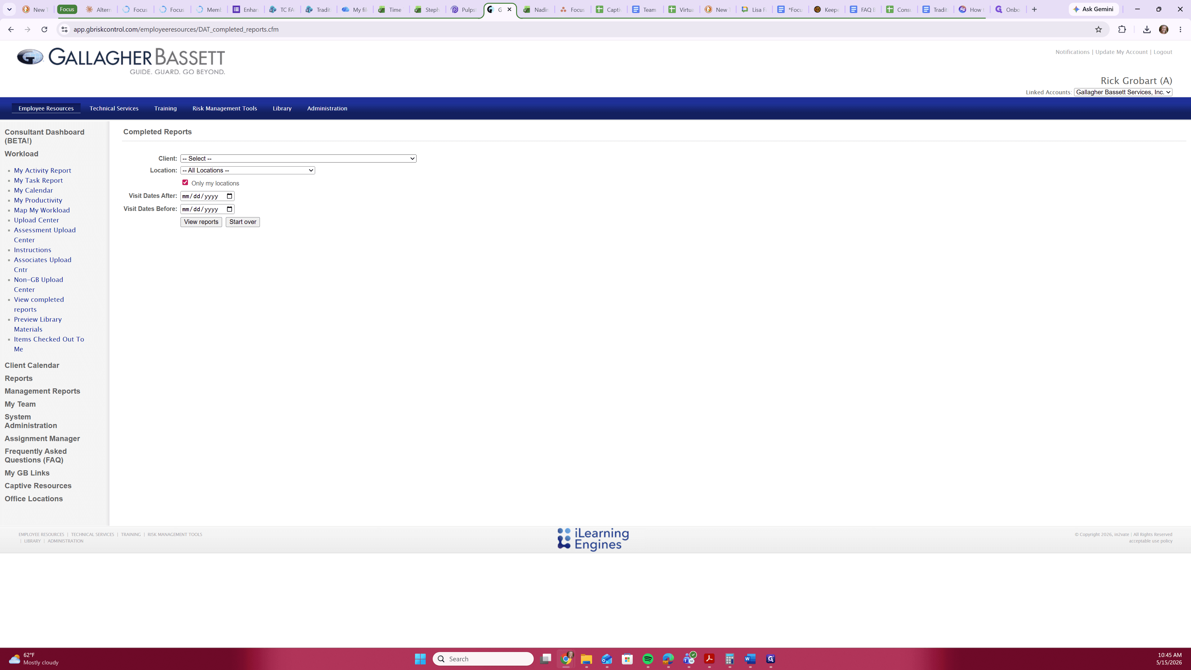 Step #2: Click the client search field to begin filtering.