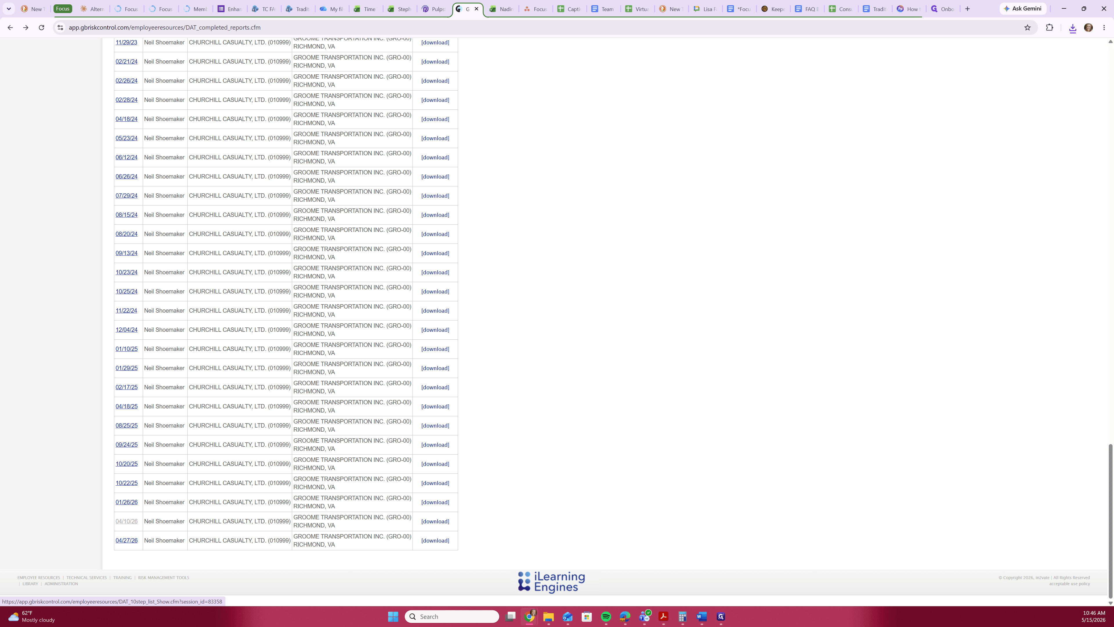 Step #10: Click the next visit date from your completed reports list.