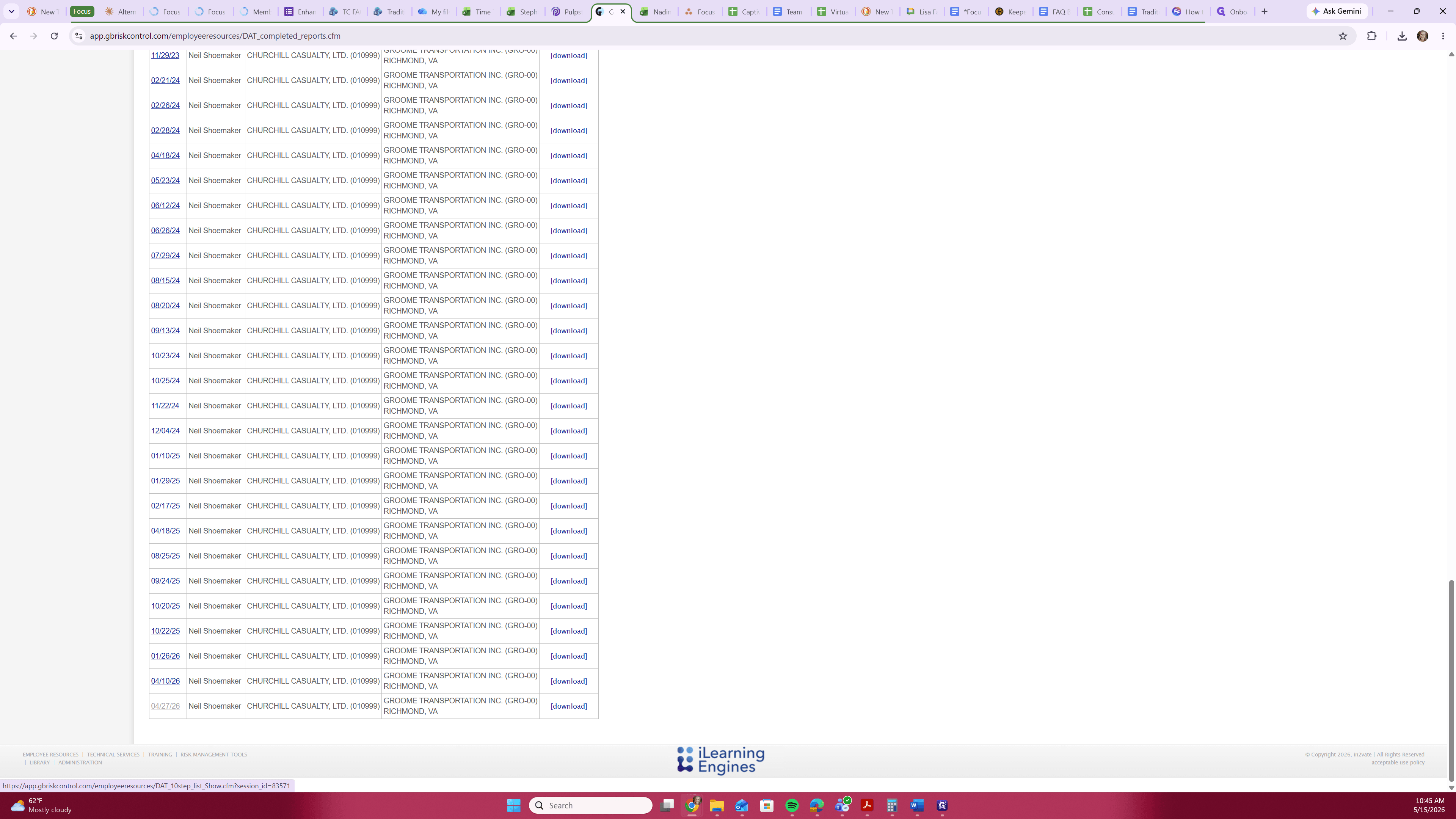 Step #8: Click on the desired previous visit date on the left-hand side.