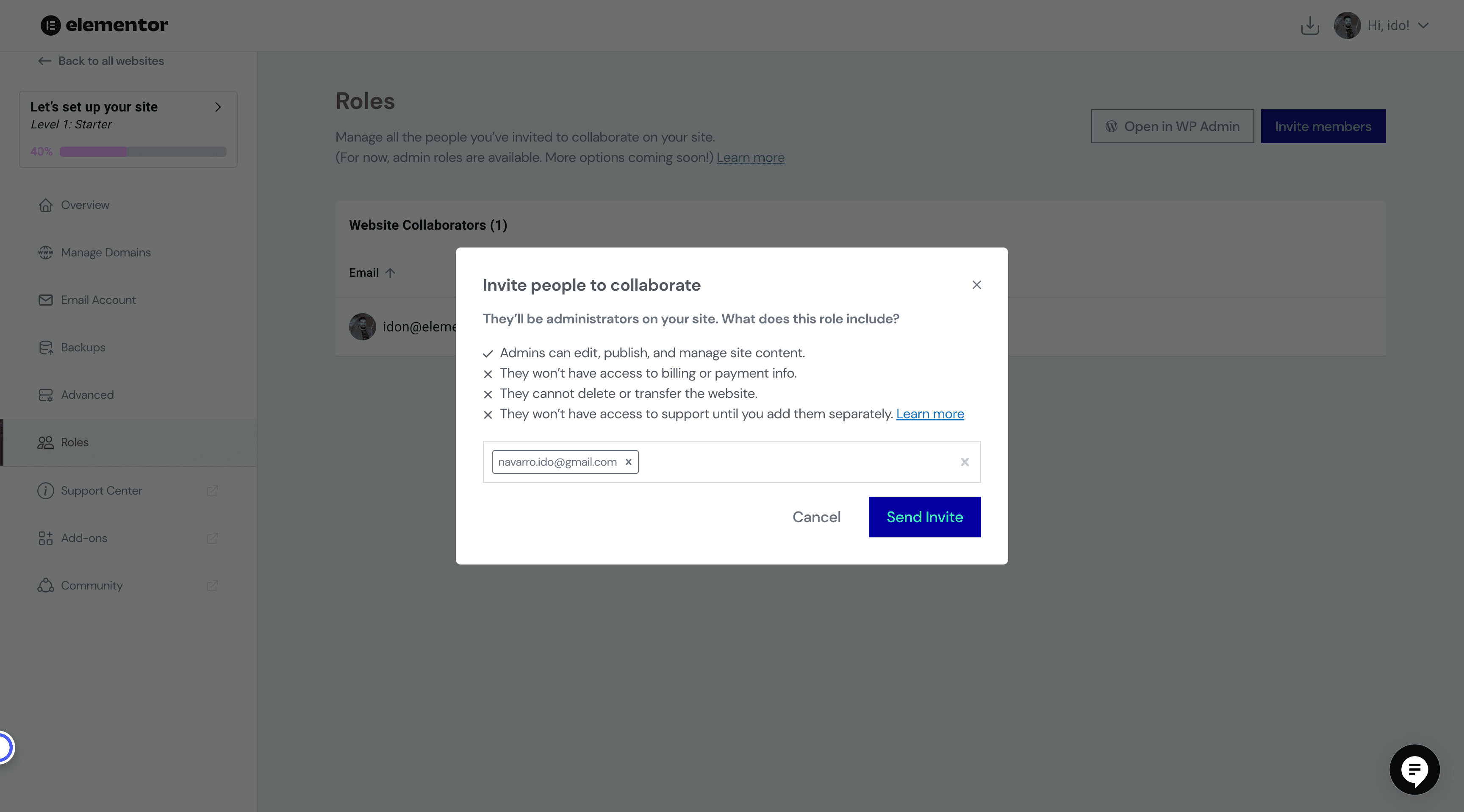 Step #13: Click on "Send Invite"