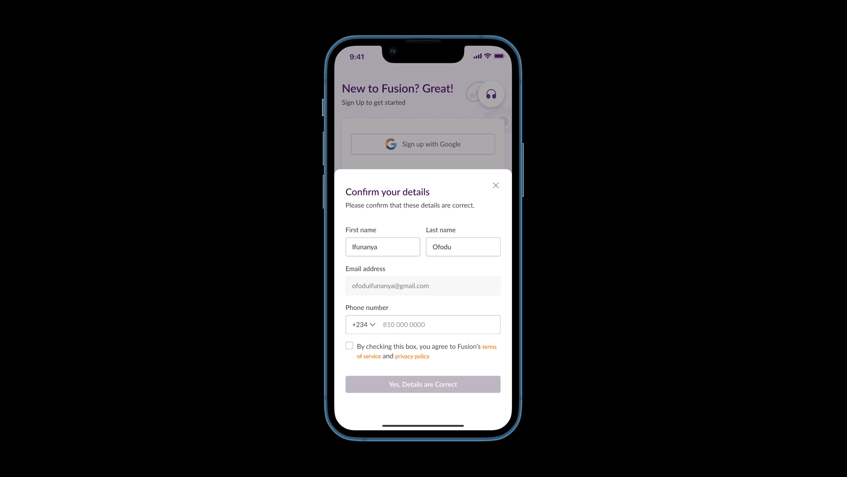 Step #4: Confirm that your details are correct and update them where necessary