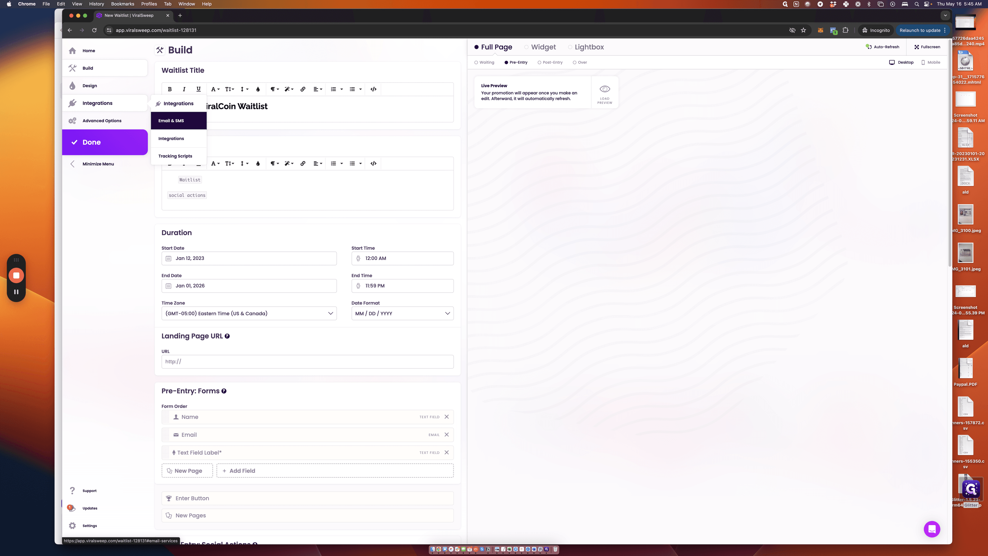 Step #5: Click "Email & SMS"