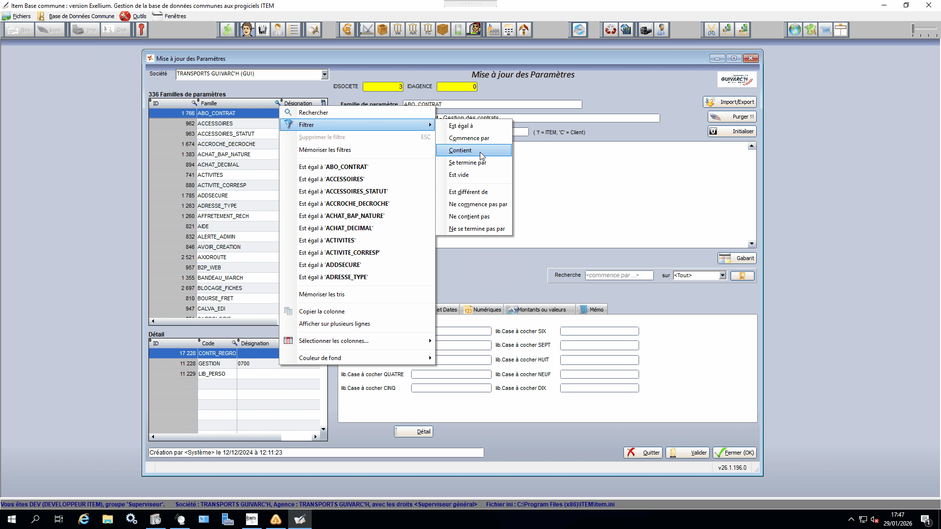 Step #5: Cliquez sur "Filtrer" puis "Contient"