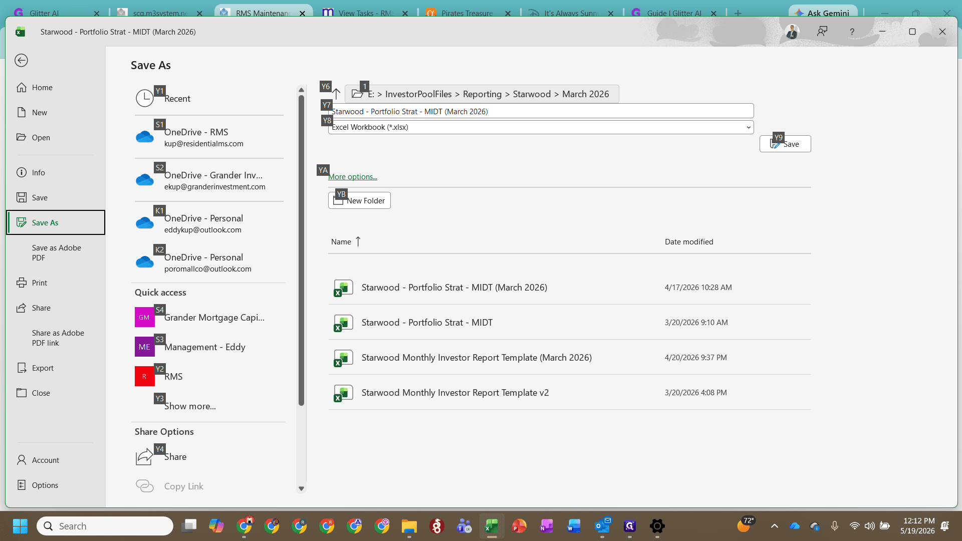 Step #7: Go to File > Save As and navigate to the new month's folder (e.g., April 2026).
