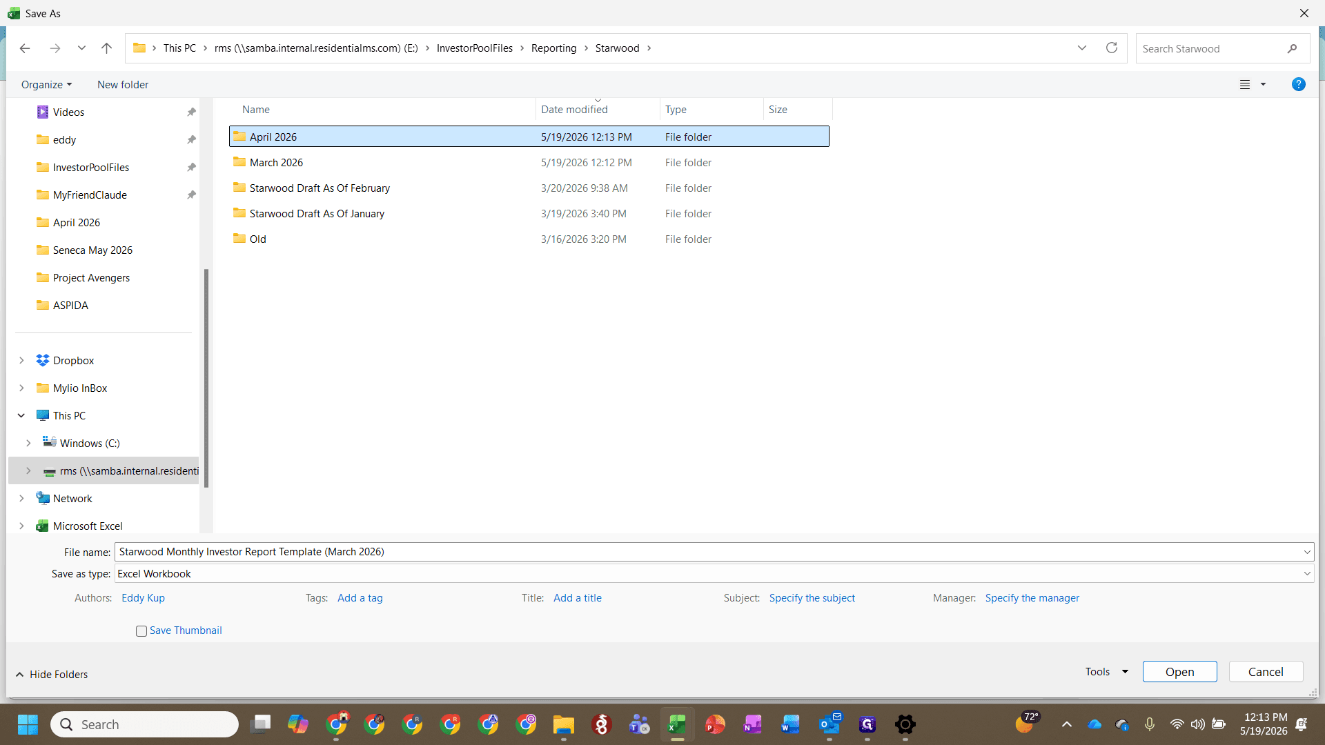 Step #10: Save this file into the new month's folder as well, updating the file name accordingly.