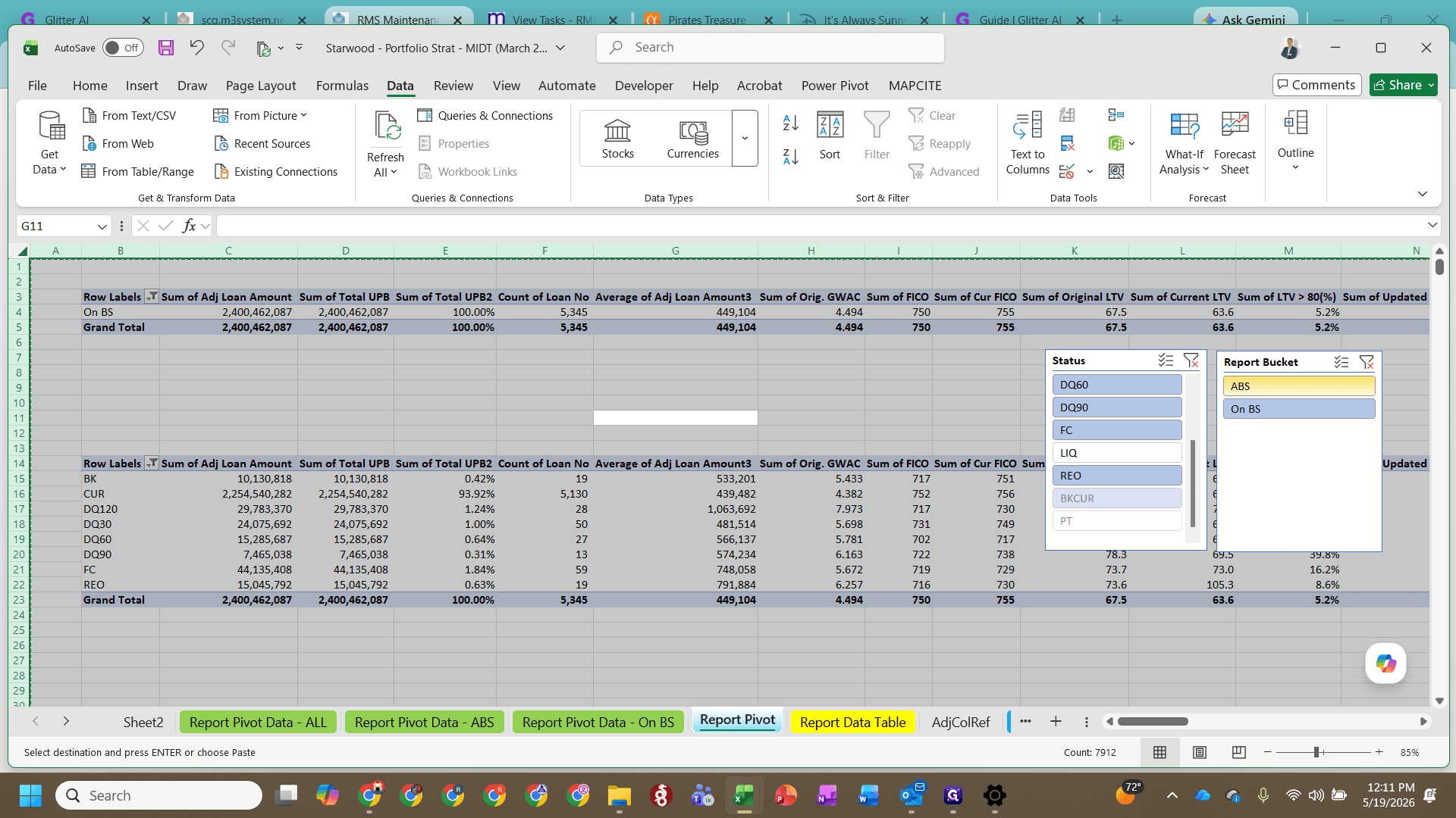 Step #5: Update the Report Bucket slicer to select the ABS filter.