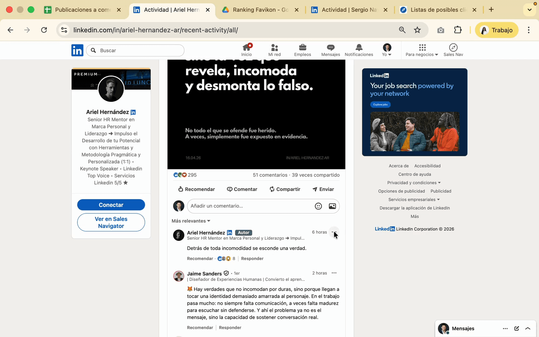 Step #13: Una vez comentado, buscaremos el enlace del comentario haciendo clic en los tres puntos.